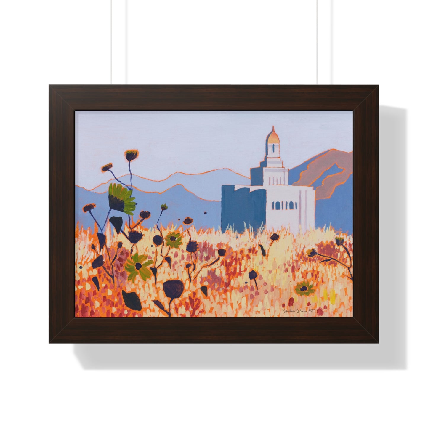 Premium Matte Print--Framed, Deseret Peak Temple by Shellece Durfee