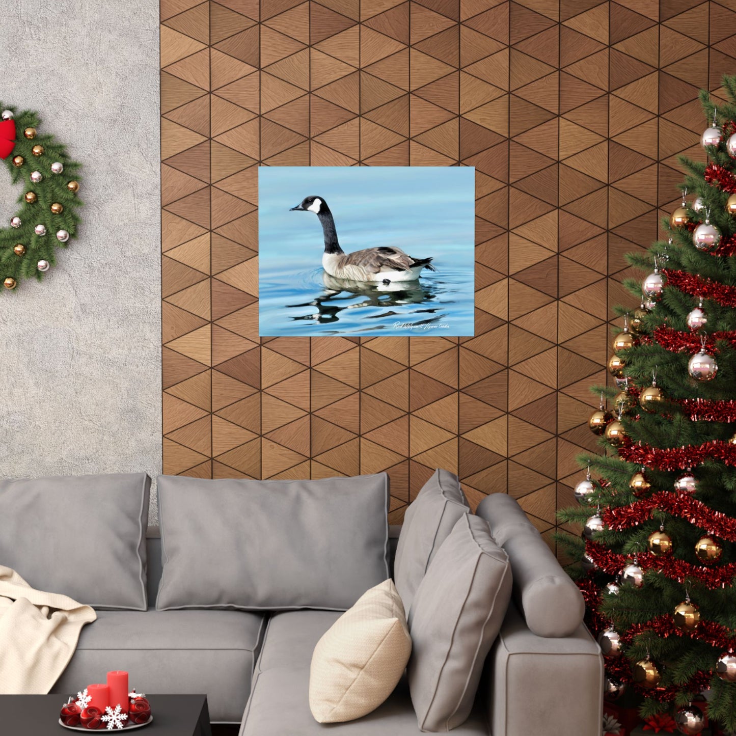 Premium Matte Print, Canada Goose on Stansbury Lake, by Rod Walgamott (Reference Photo by Lyman Condie)