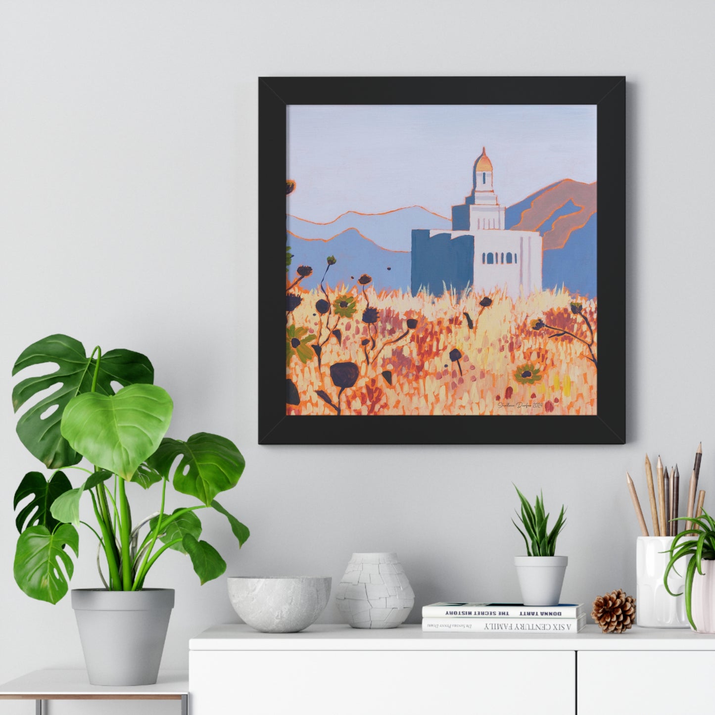 Premium Matte Print--Framed, Deseret Peak Temple by Shellece Durfee