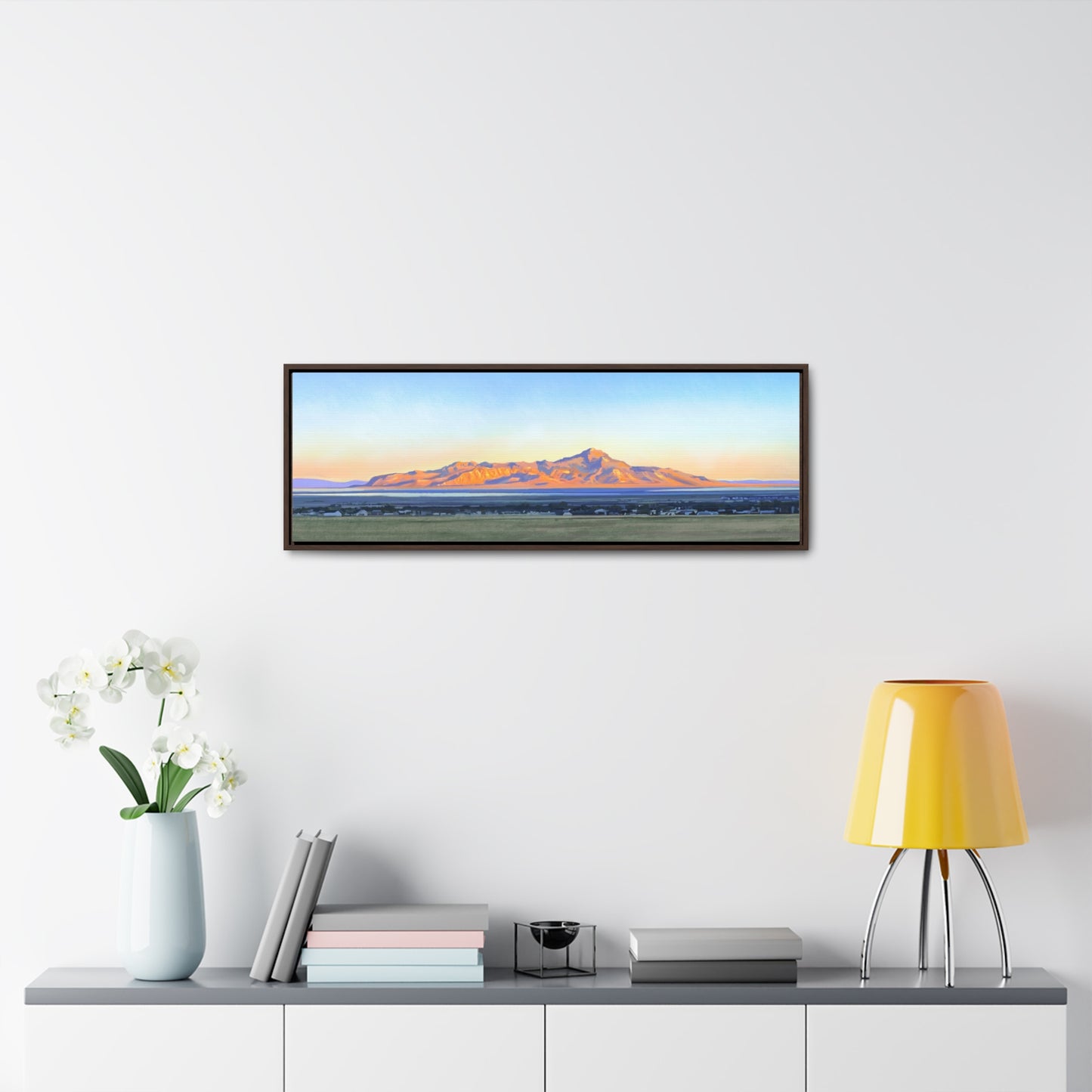 Framed Canvas Print, Stansbury Island Sunrise , by Rod Walgamott