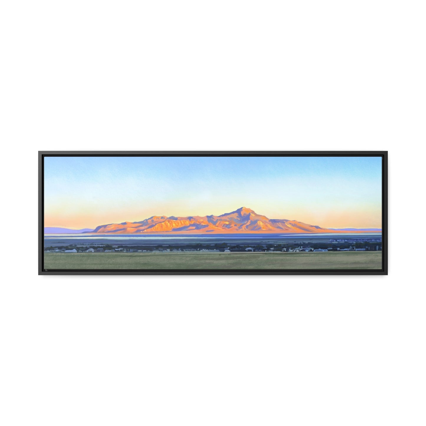 Framed Canvas Print, Stansbury Island Sunrise , by Rod Walgamott