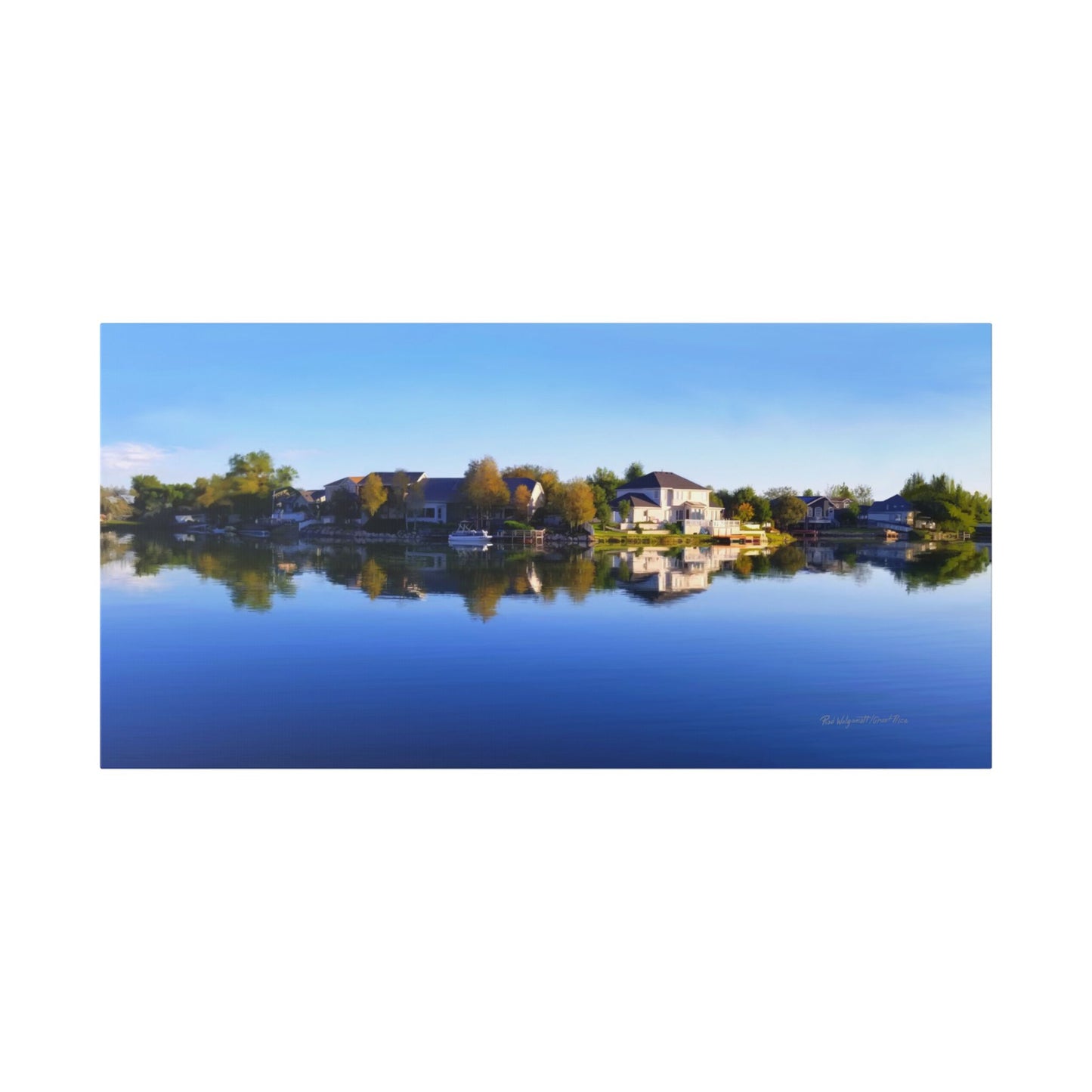Classic Stretched Canvas, Blue Sky Reflection on Stansbury Lake, by Rod Walgamott