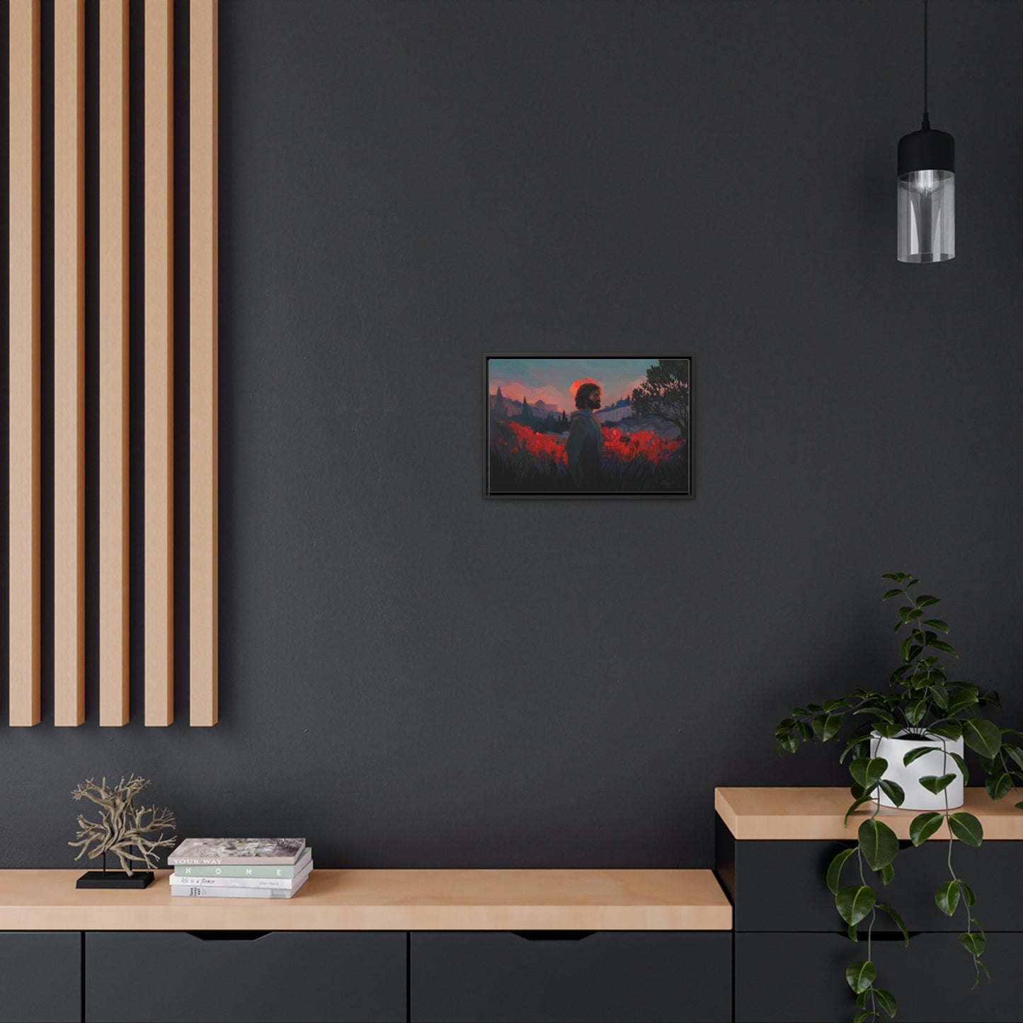 Stretched Canvas Print in Wood Frame, "Though as Scarlet" by Chaz Walgamott