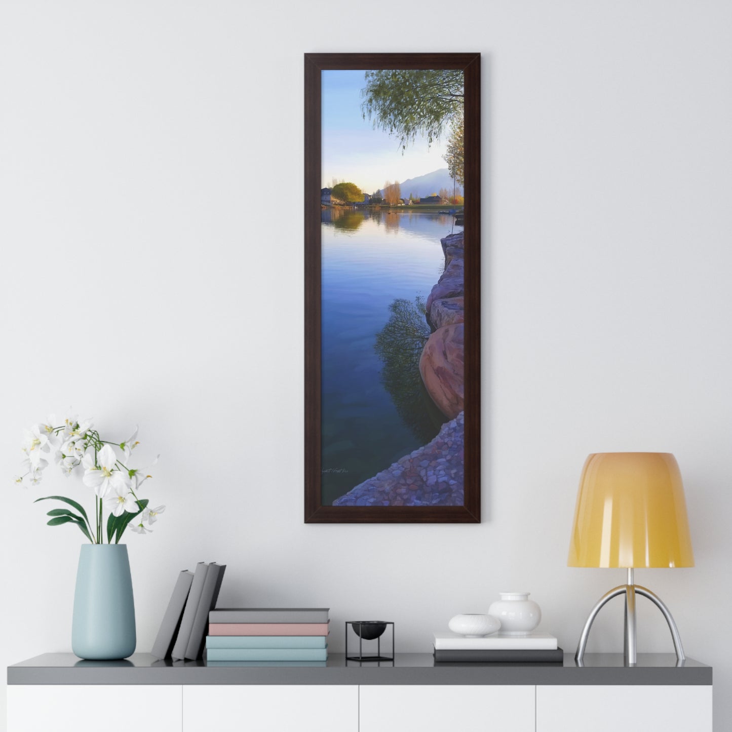 Framed Matte Print, Stansbury Lake, Looking North from Grant's Place, by Rod Walgamott
