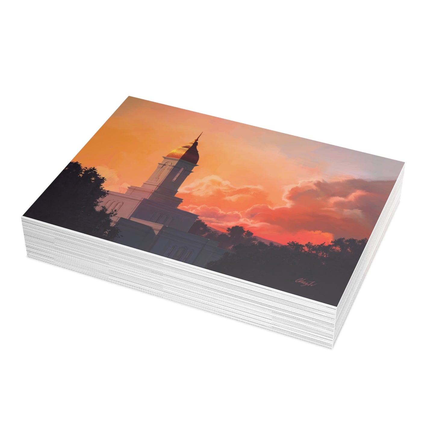 Temple Card Bundle (envelopes not included) Deseret Peak Temple-Sunset
