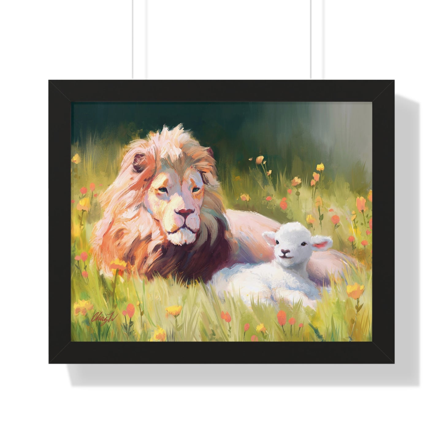 Framed Matte Print, The Lamb and the Lion, by Chaz Walgamott