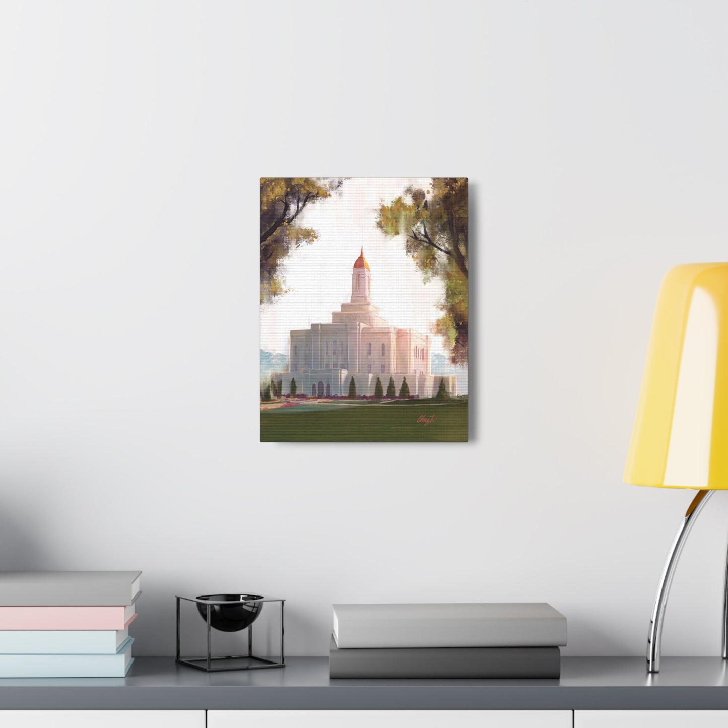Canvas Gallery Wrap, Deseret Peak Temple-Golden, by Chaz Walgamott