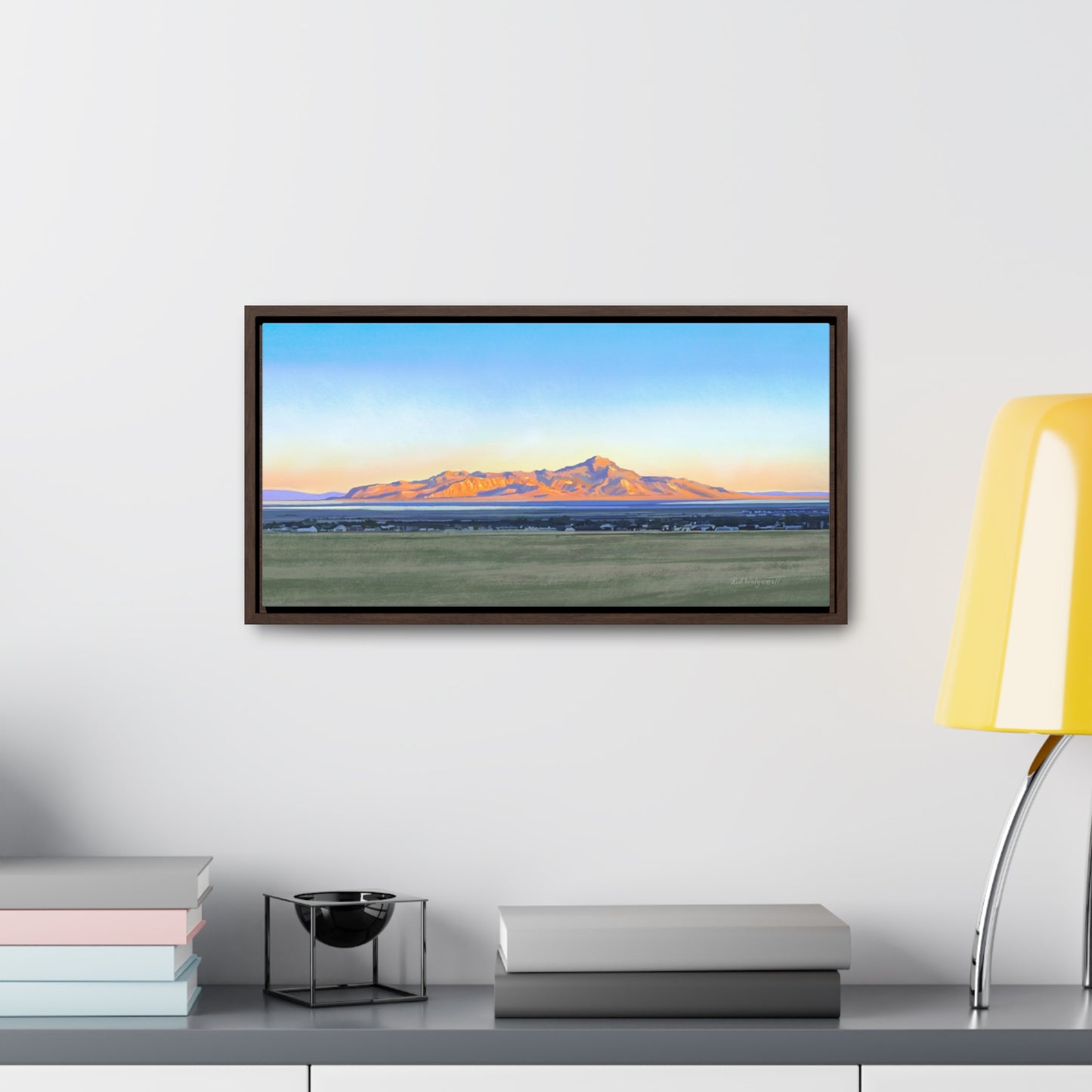 Framed Canvas Print, Stansbury Island Sunrise , by Rod Walgamott