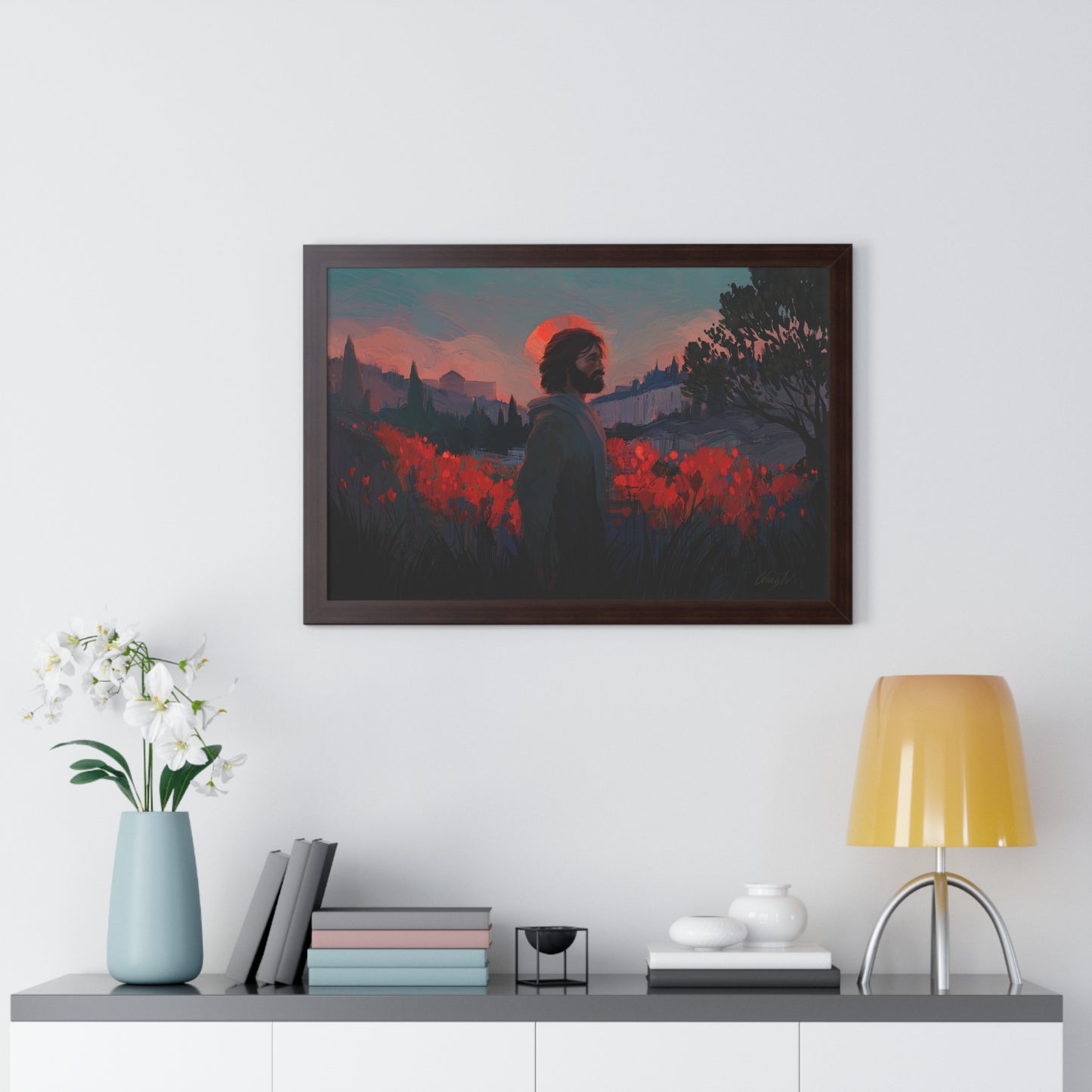 Framed Matte Print, "Though as Scarlet" by Chaz Walgamott