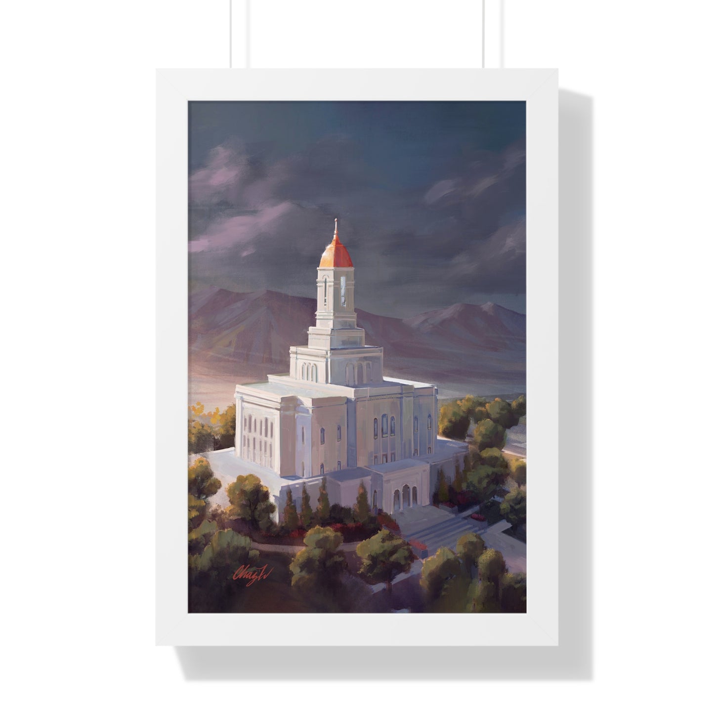 Framed Matte Print, Deseret Peak Temple--After the Storm, by Chaz Walgamott