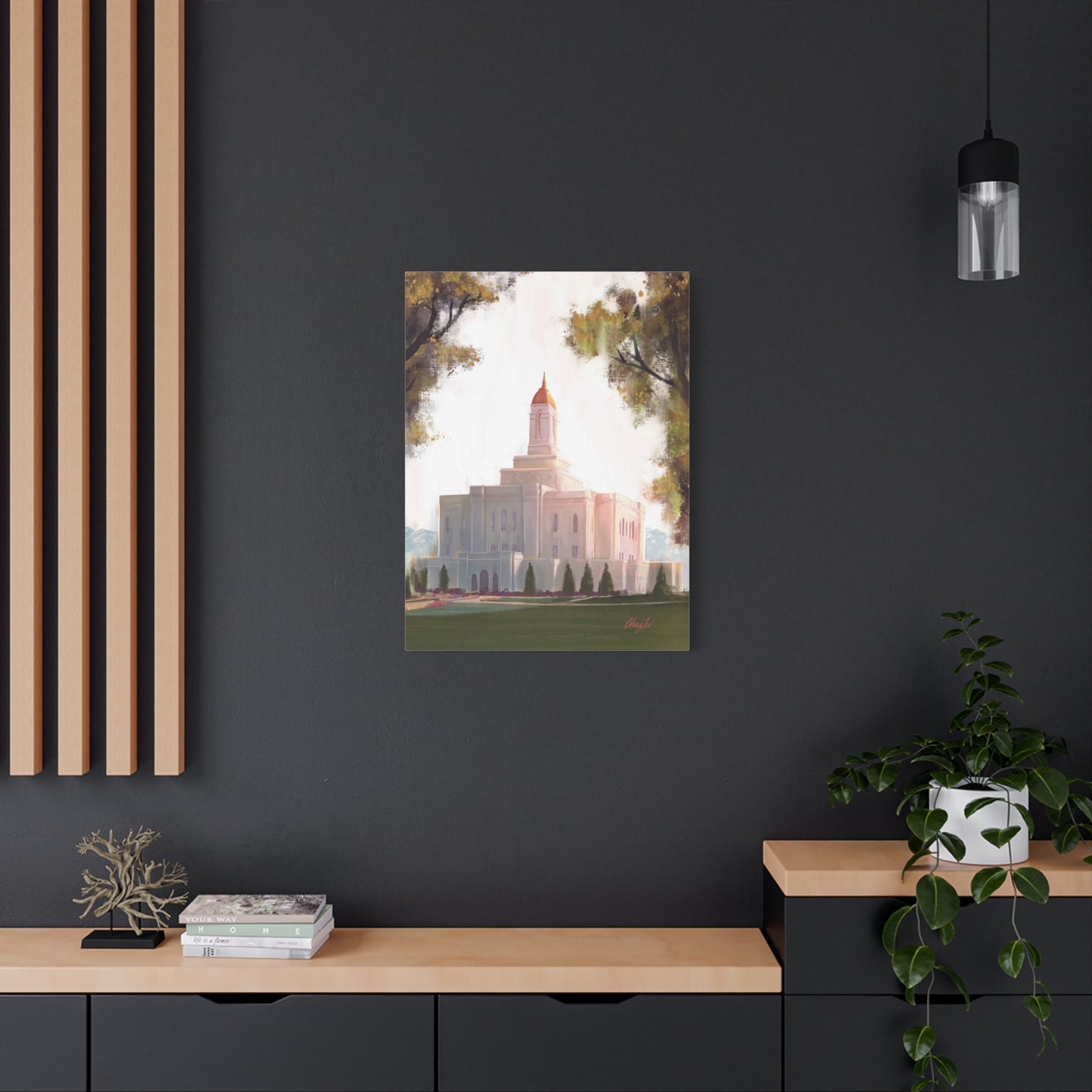 Canvas Gallery Wrap, Deseret Peak Temple-Golden, by Chaz Walgamott