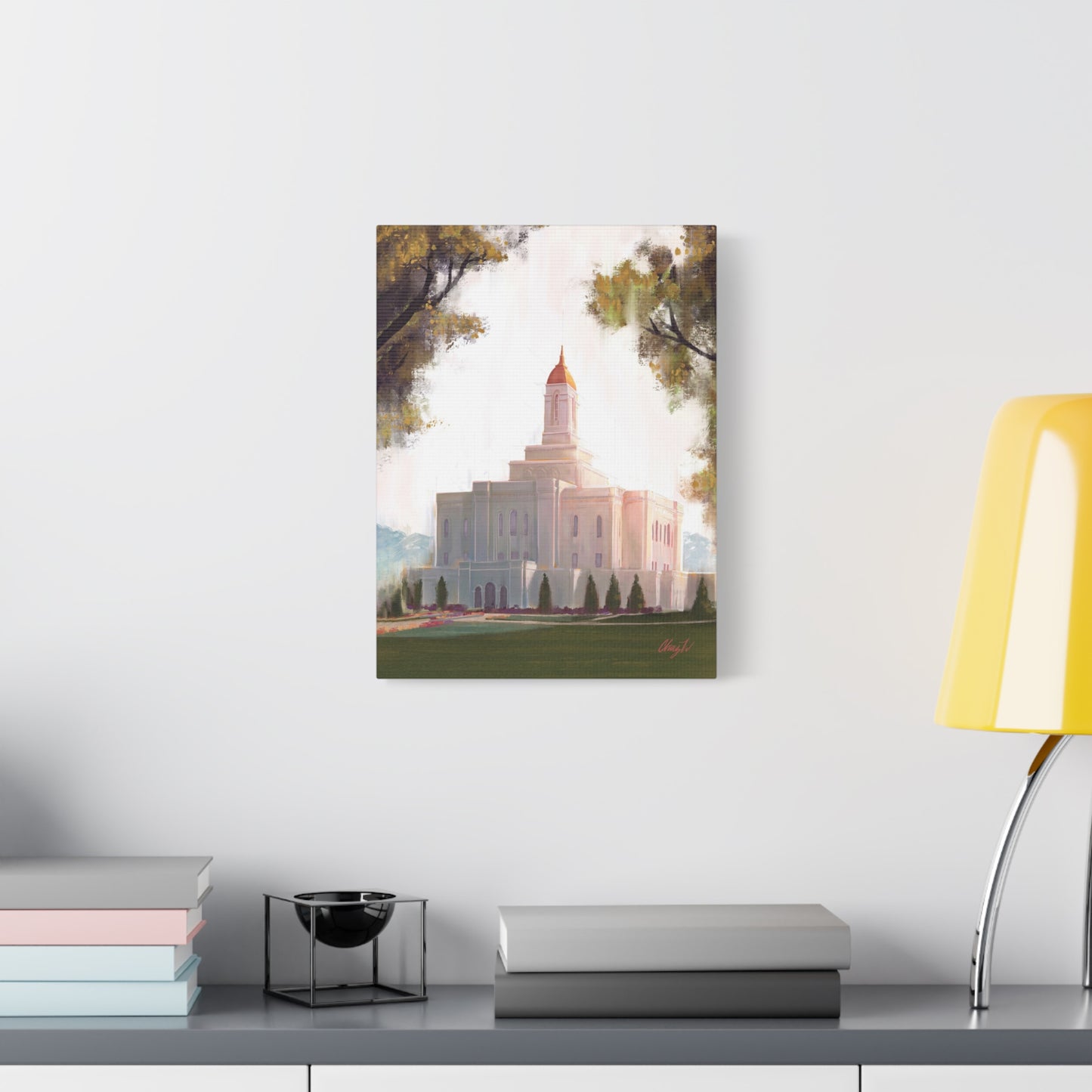 Canvas Gallery Wrap, Deseret Peak Temple-Golden, by Chaz Walgamott