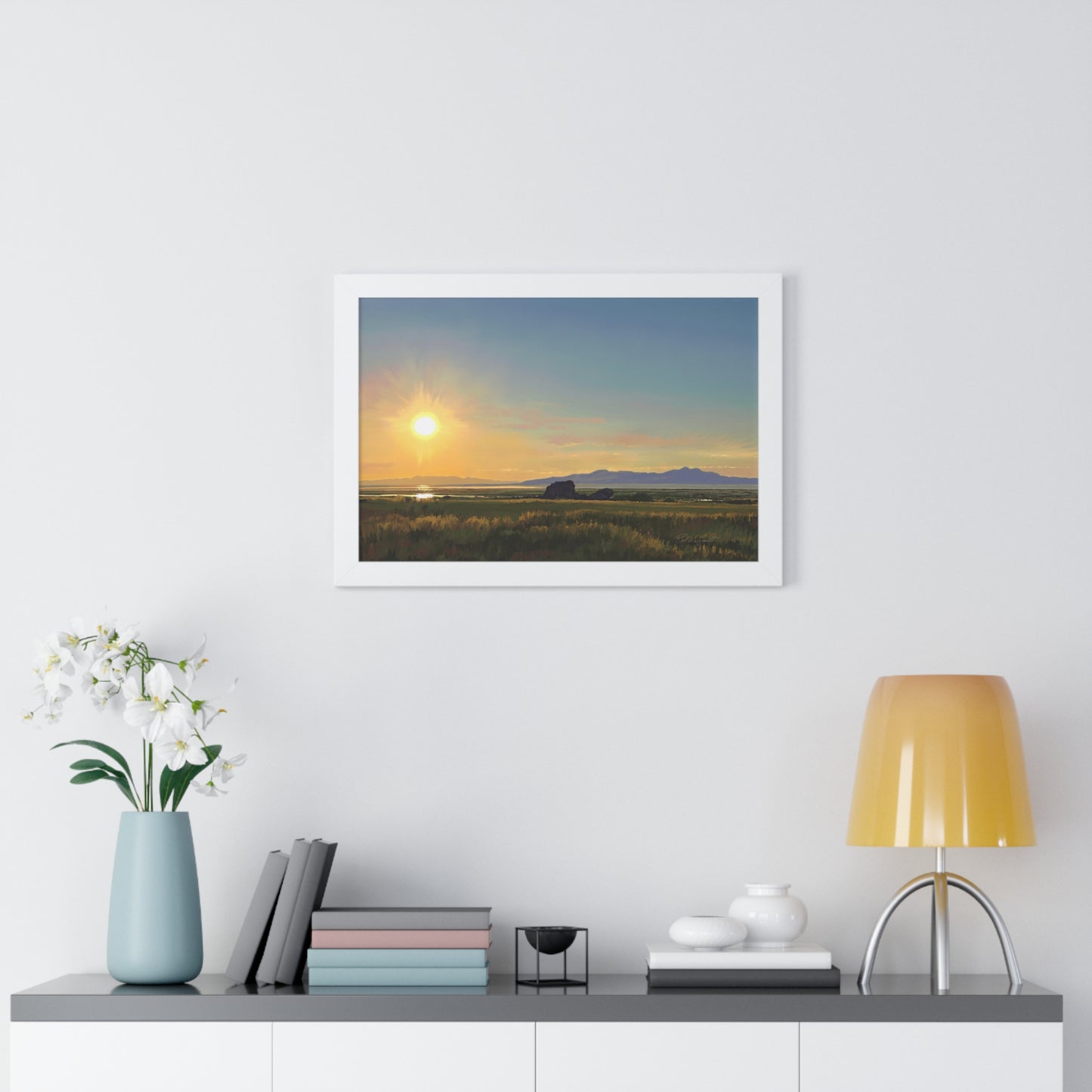 Framed Matte Print, Adobe Rock Sunset