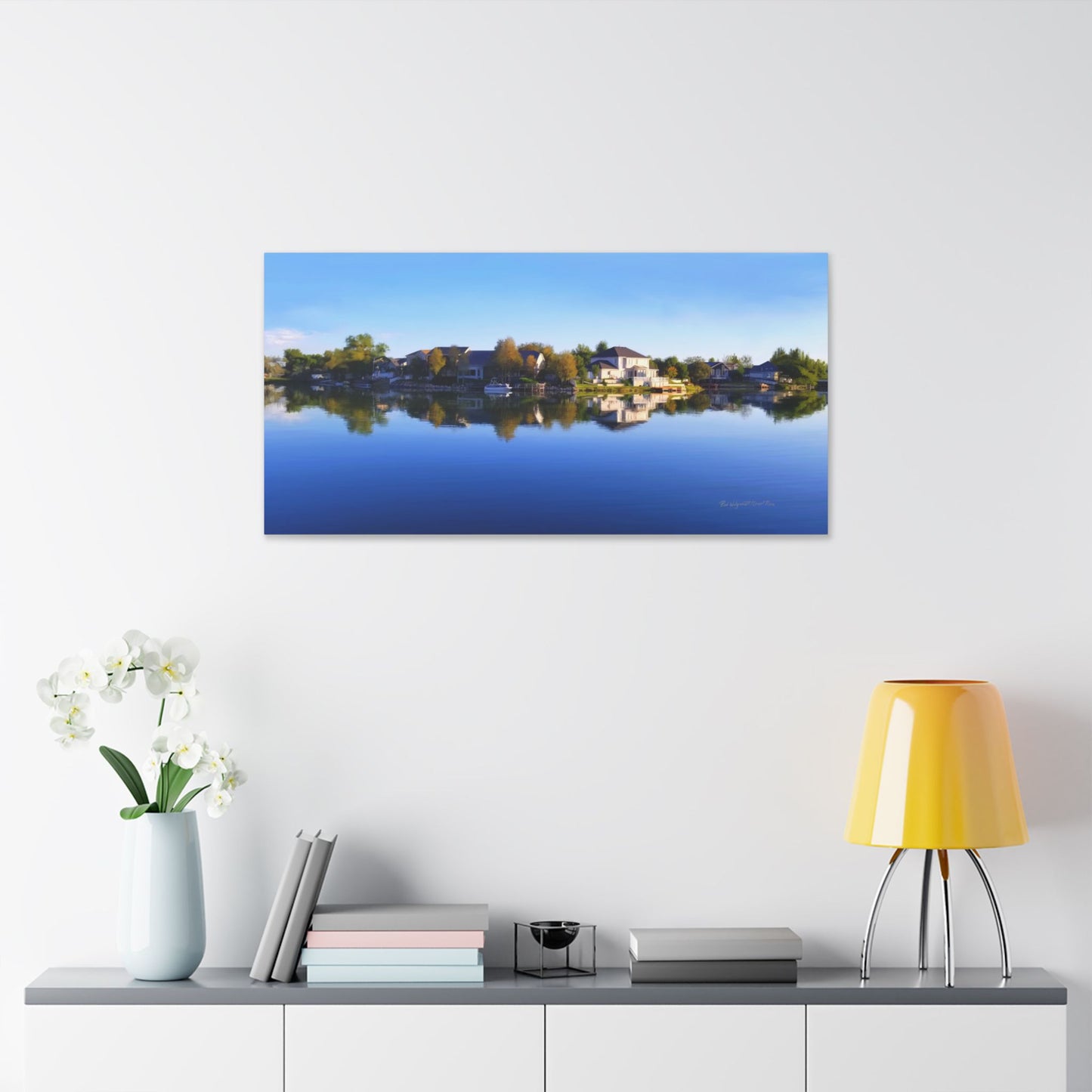 Classic Stretched Canvas, Blue Sky Reflection on Stansbury Lake, by Rod Walgamott