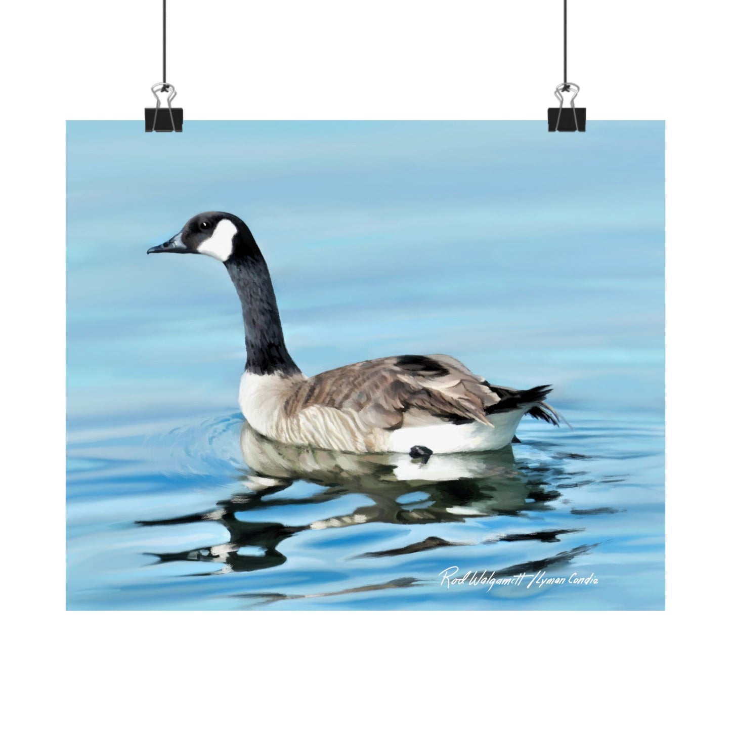 Premium Matte Print, Canada Goose on Stansbury Lake, by Rod Walgamott (Reference Photo by Lyman Condie)