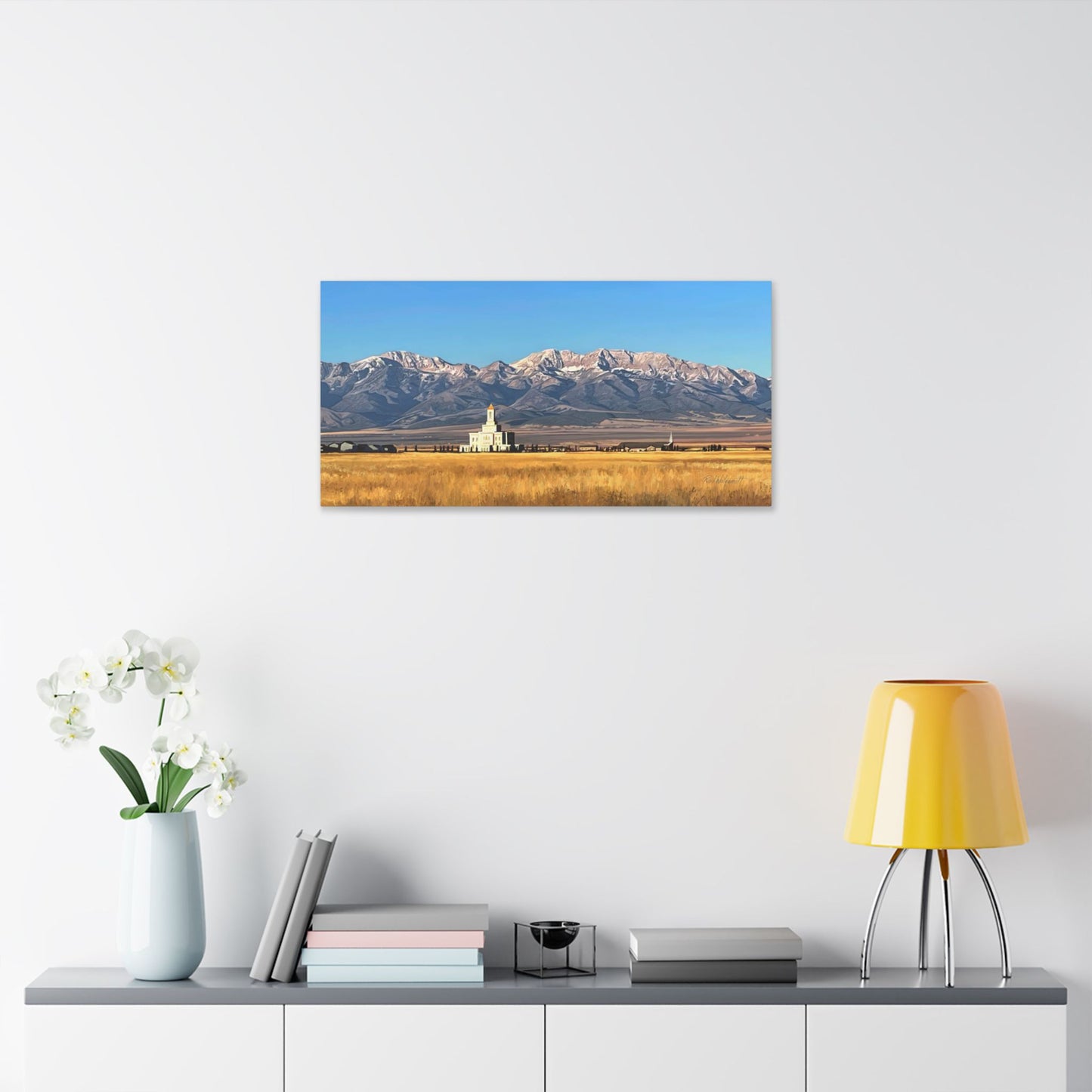 Classic Stretched Canvas, Deseret Peak Temple and Deseret Peak, by Rod Walgamott