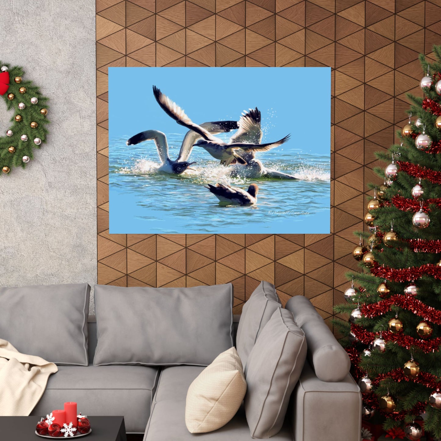 Premium Matte Print, Gull Fight on Stansbury Lake, by Rod Walgamott