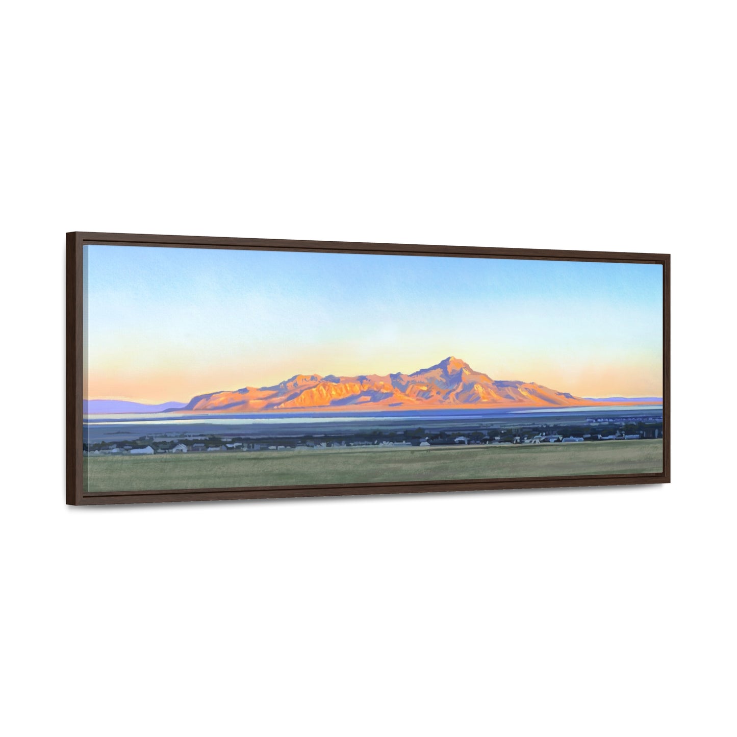 Framed Canvas Print, Stansbury Island Sunrise , by Rod Walgamott