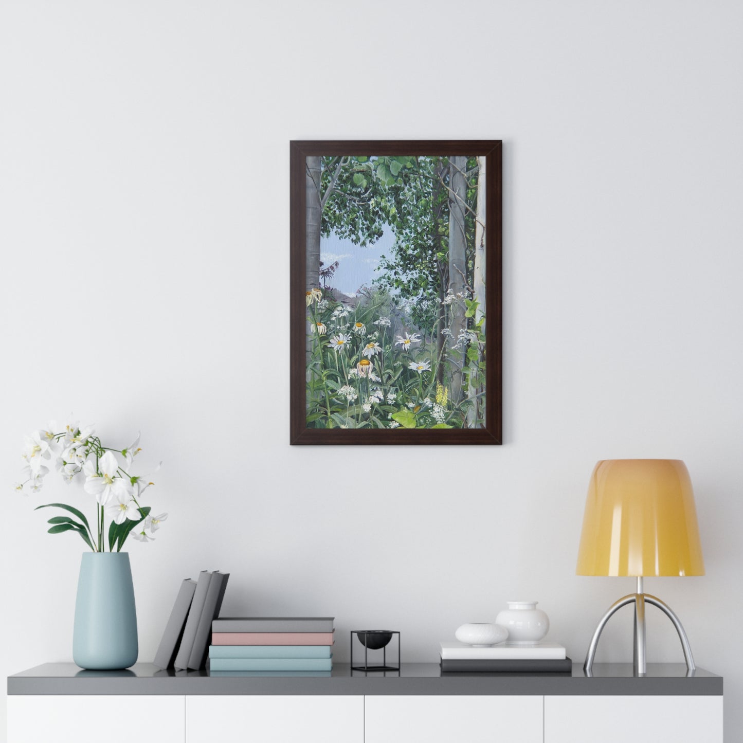 Quakies and Daisies by Jane Autry, Framed Matte Paper Print