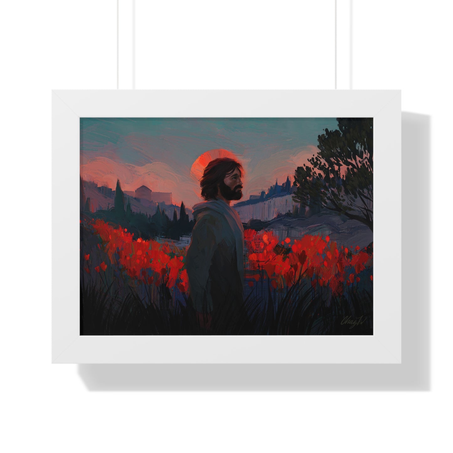 Framed Matte Print, "Though as Scarlet" by Chaz Walgamott