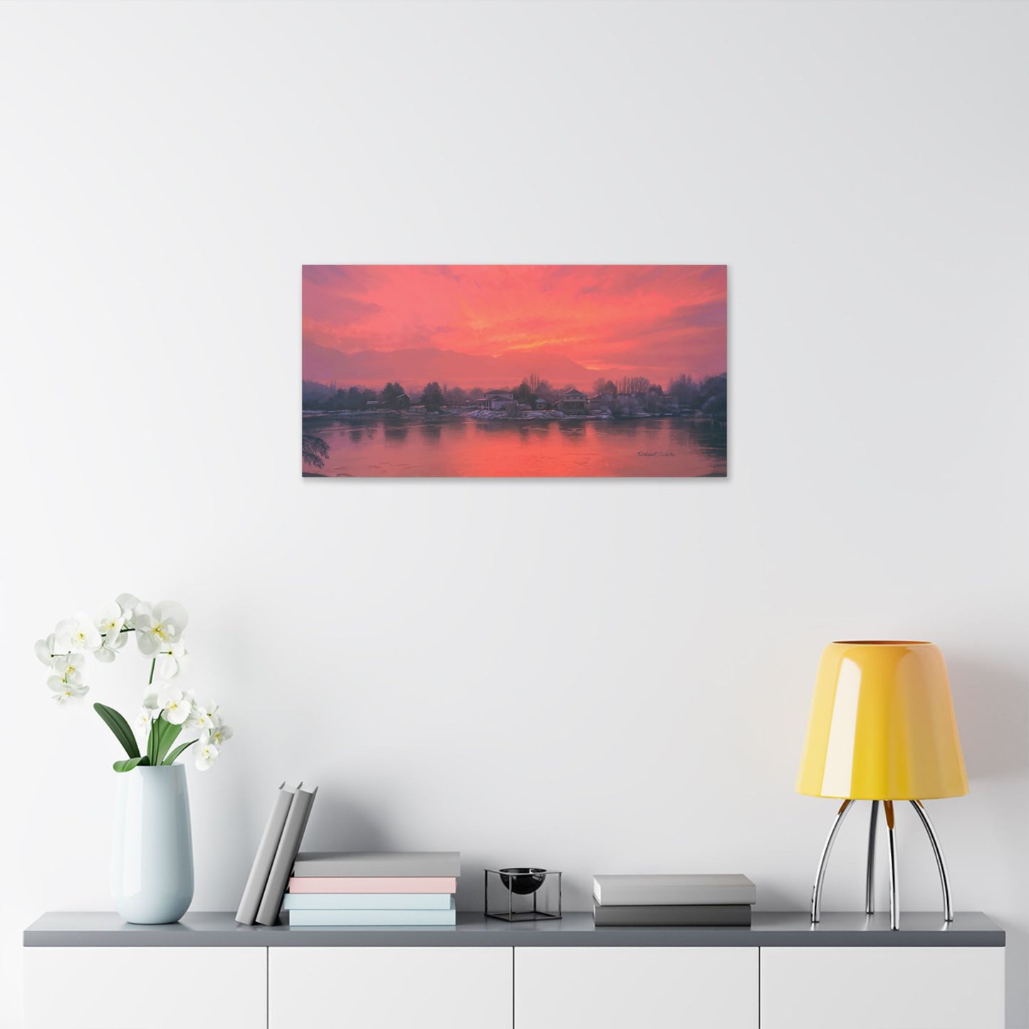 Classic Stretched Canvas, Frosty Sunrise on Stansbury Lake, by Rod Walgamott