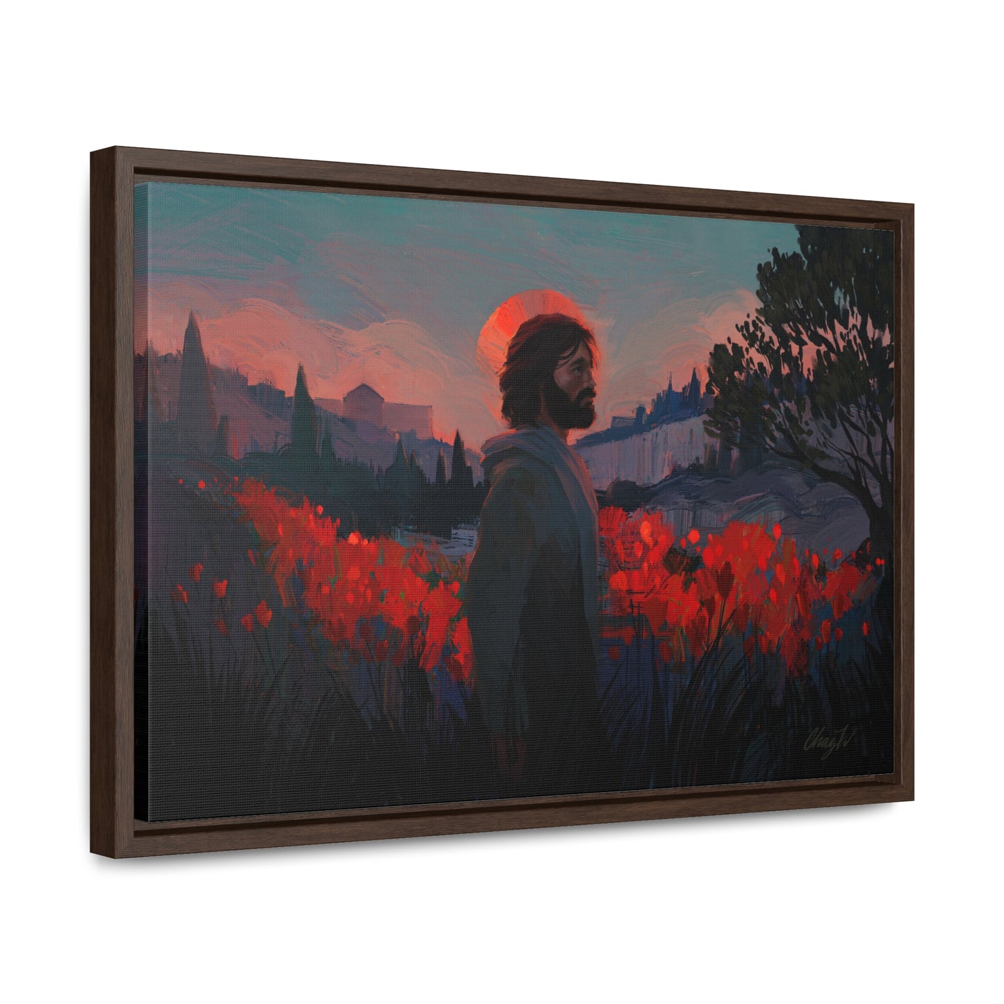 Stretched Canvas Print in Wood Frame, "Though as Scarlet" by Chaz Walgamott