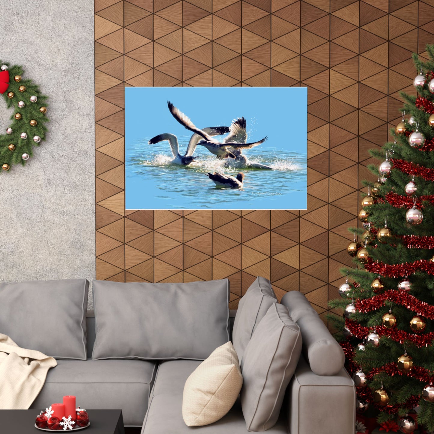 Premium Matte Print, Gull Fight on Stansbury Lake, by Rod Walgamott