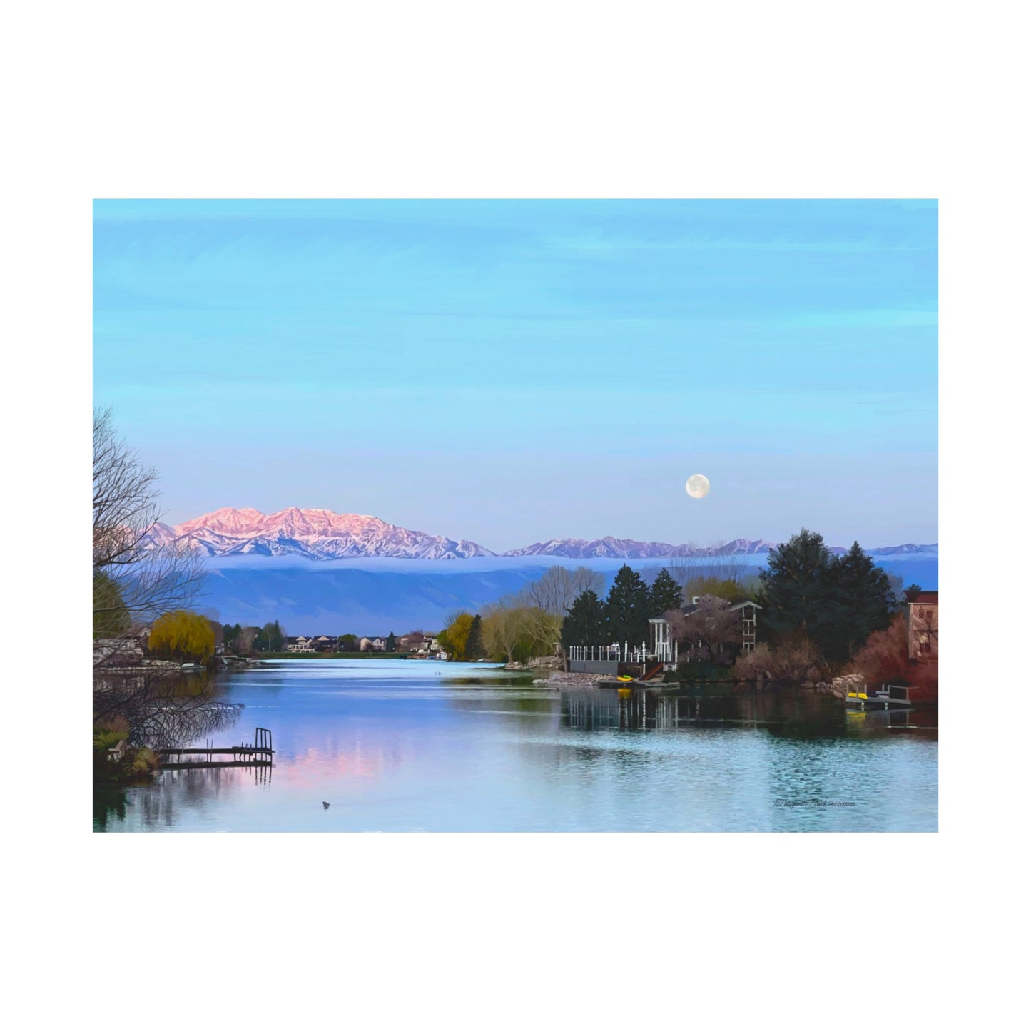 Premium Matte Print-Stansbury Lake Sunrise by Rod Walgamott, Reference photo by Nick Theilemann