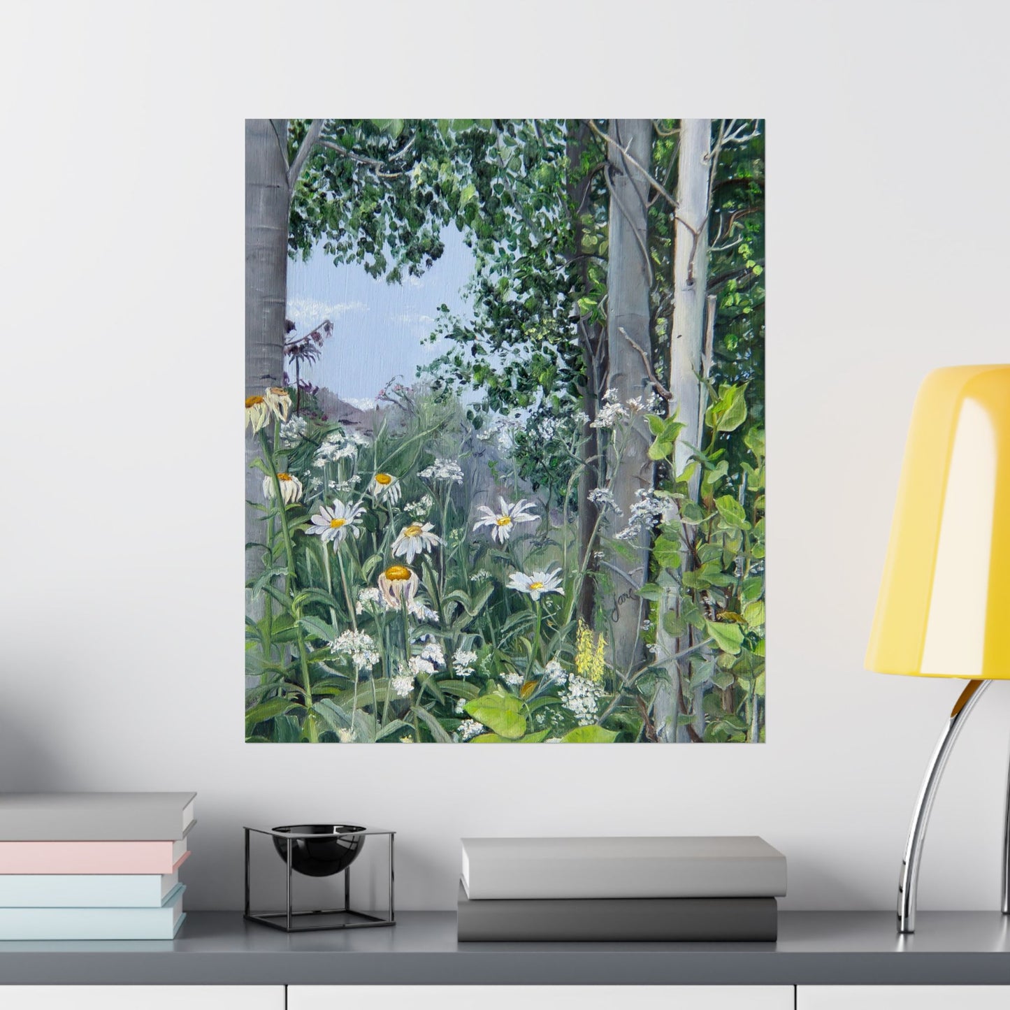 Quakies and Daisies by Jane Autry, Premium Matte Paper Print