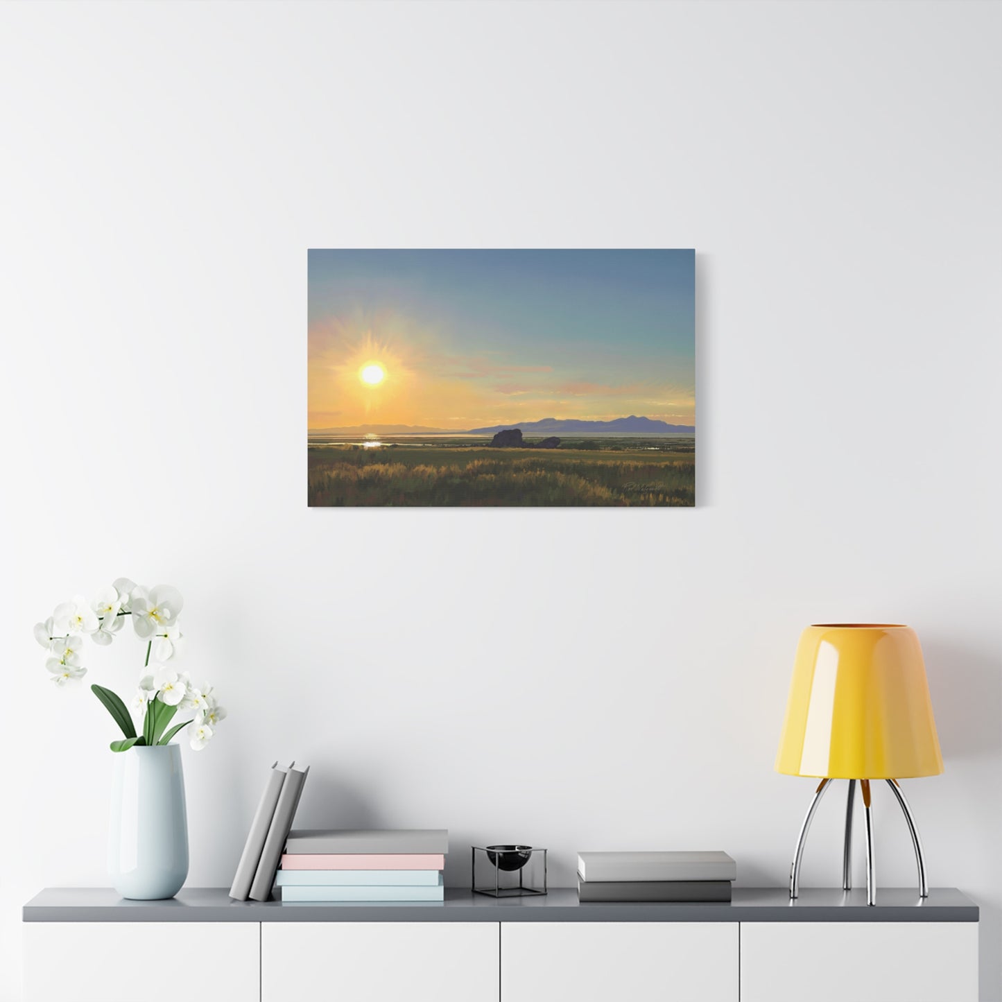 Adobe Rock Sunset, by Rod Walgamott-Canvas Gallery Wrap