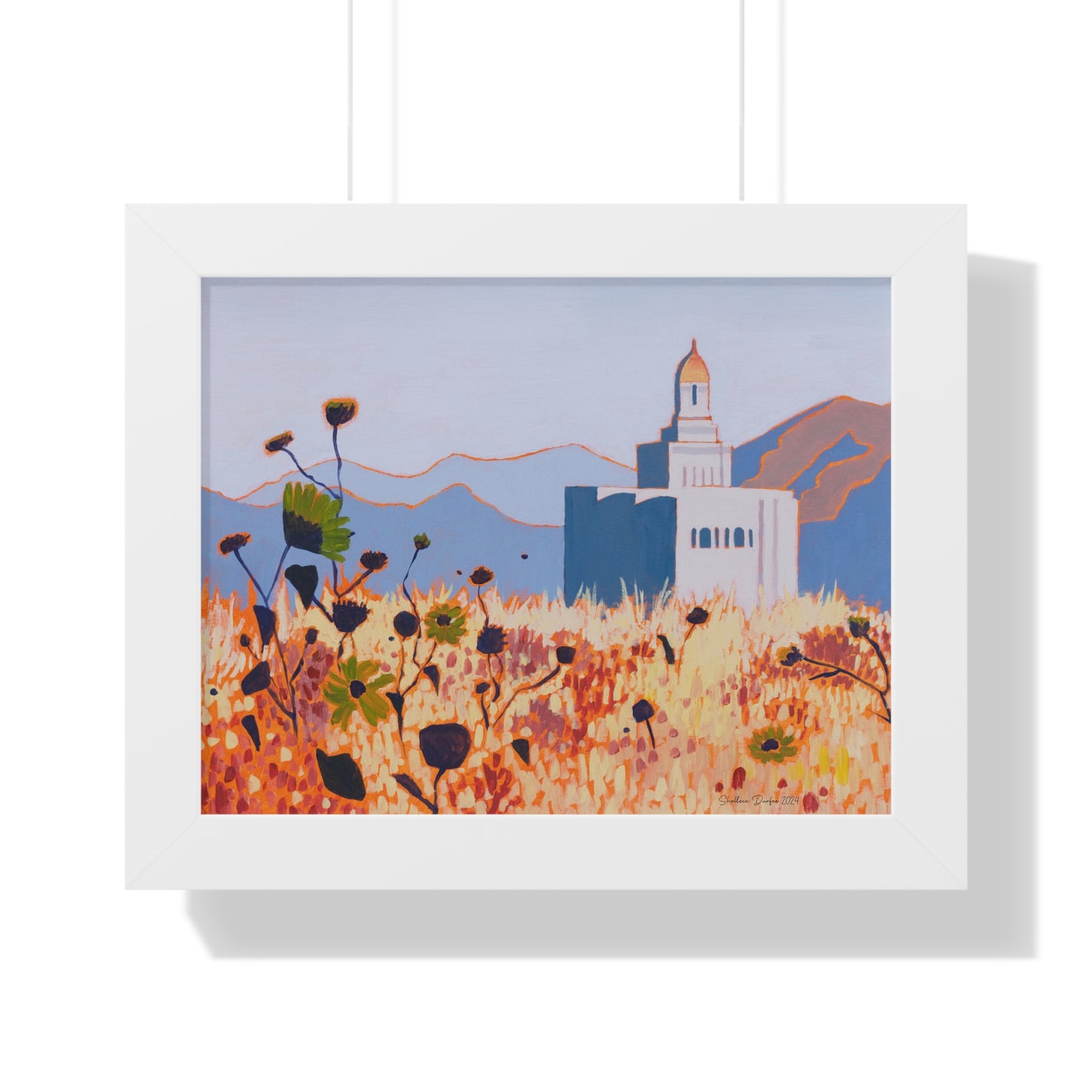 Premium Matte Print--Framed, Deseret Peak Temple by Shellece Durfee