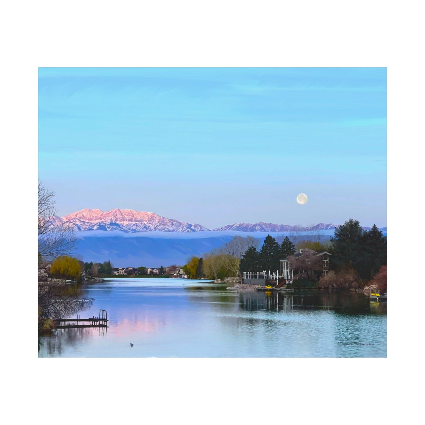 Premium Matte Print-Stansbury Lake Sunrise by Rod Walgamott, Reference photo by Nick Theilemann