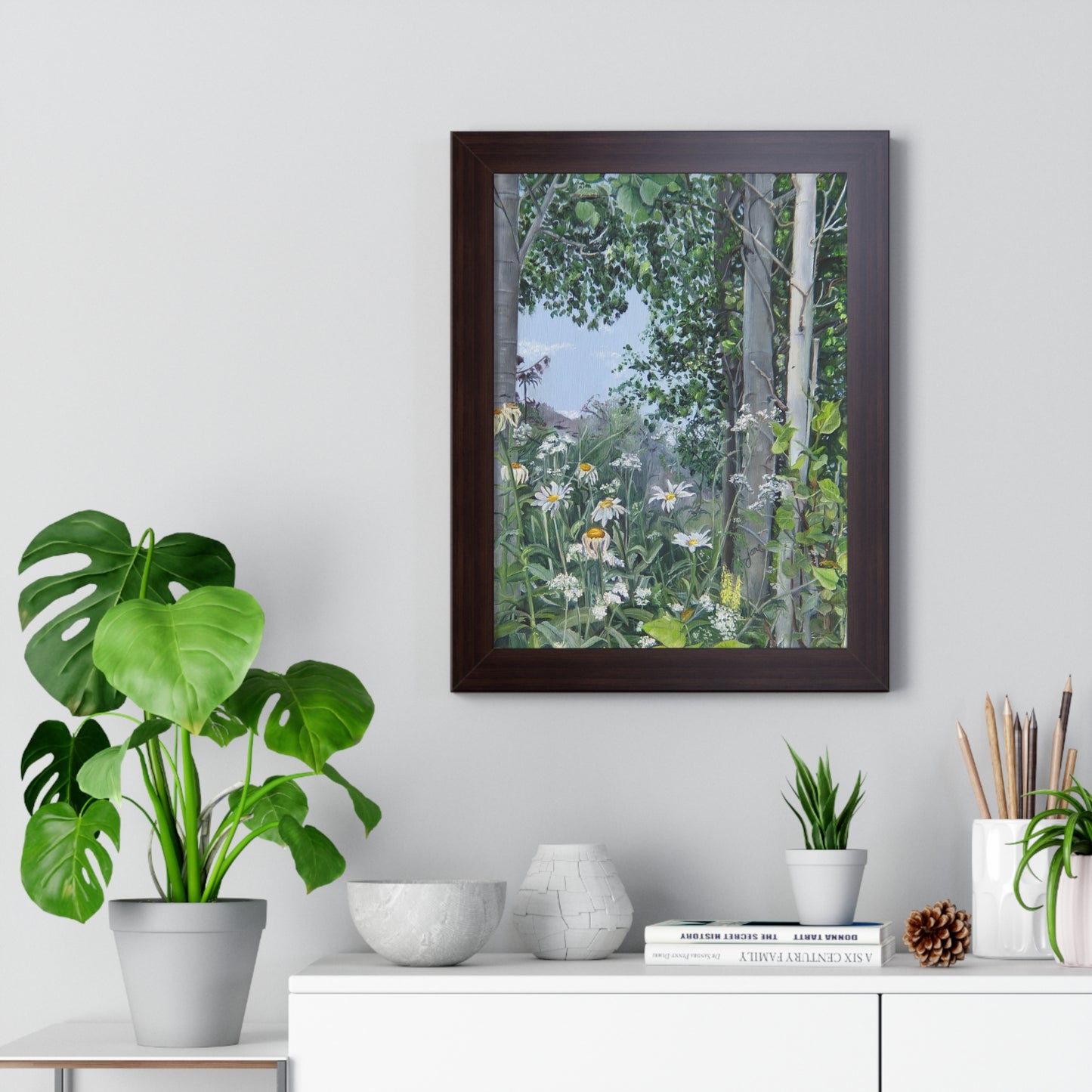 Quakies and Daisies by Jane Autry, Framed Matte Paper Print