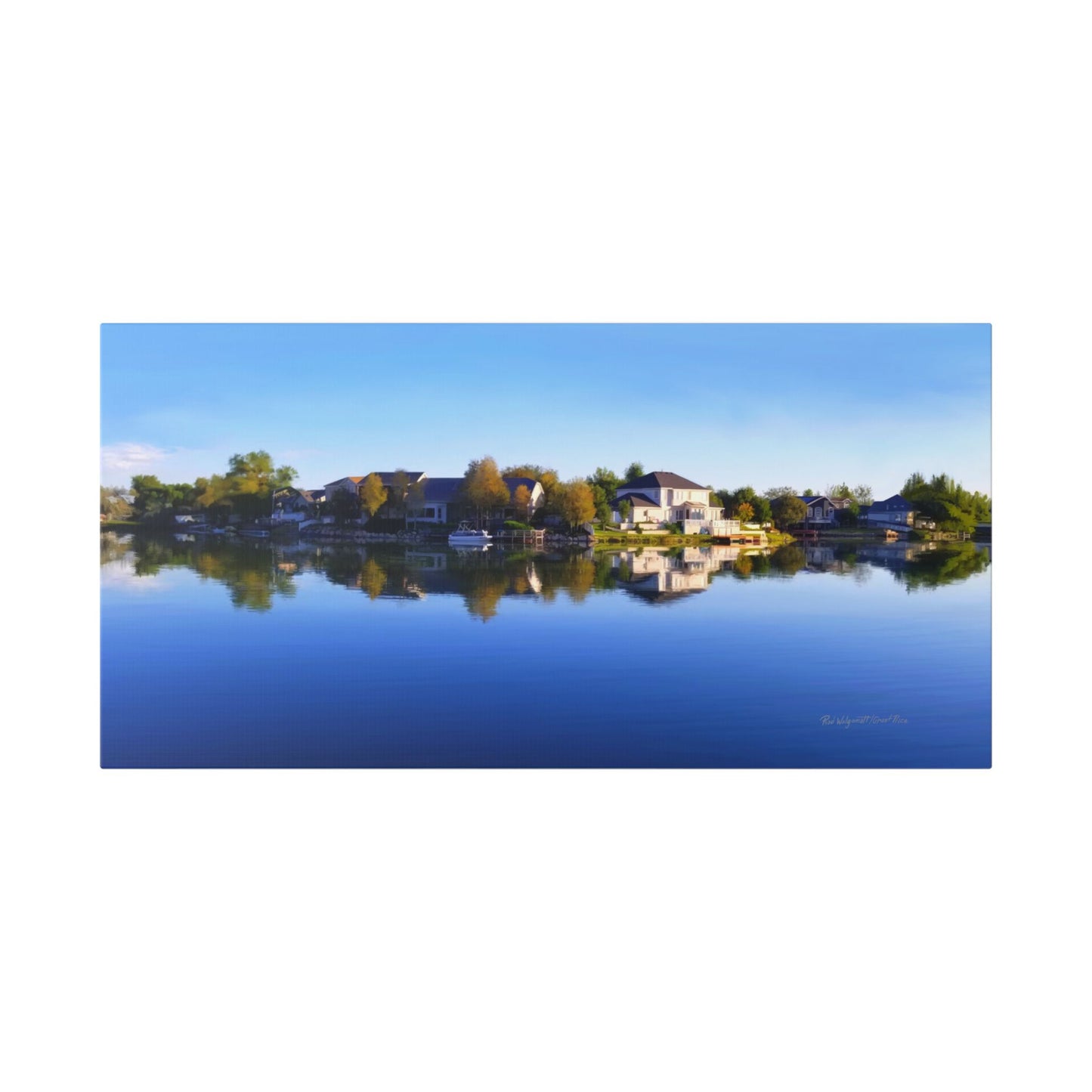 Classic Stretched Canvas, Blue Sky Reflection on Stansbury Lake, by Rod Walgamott