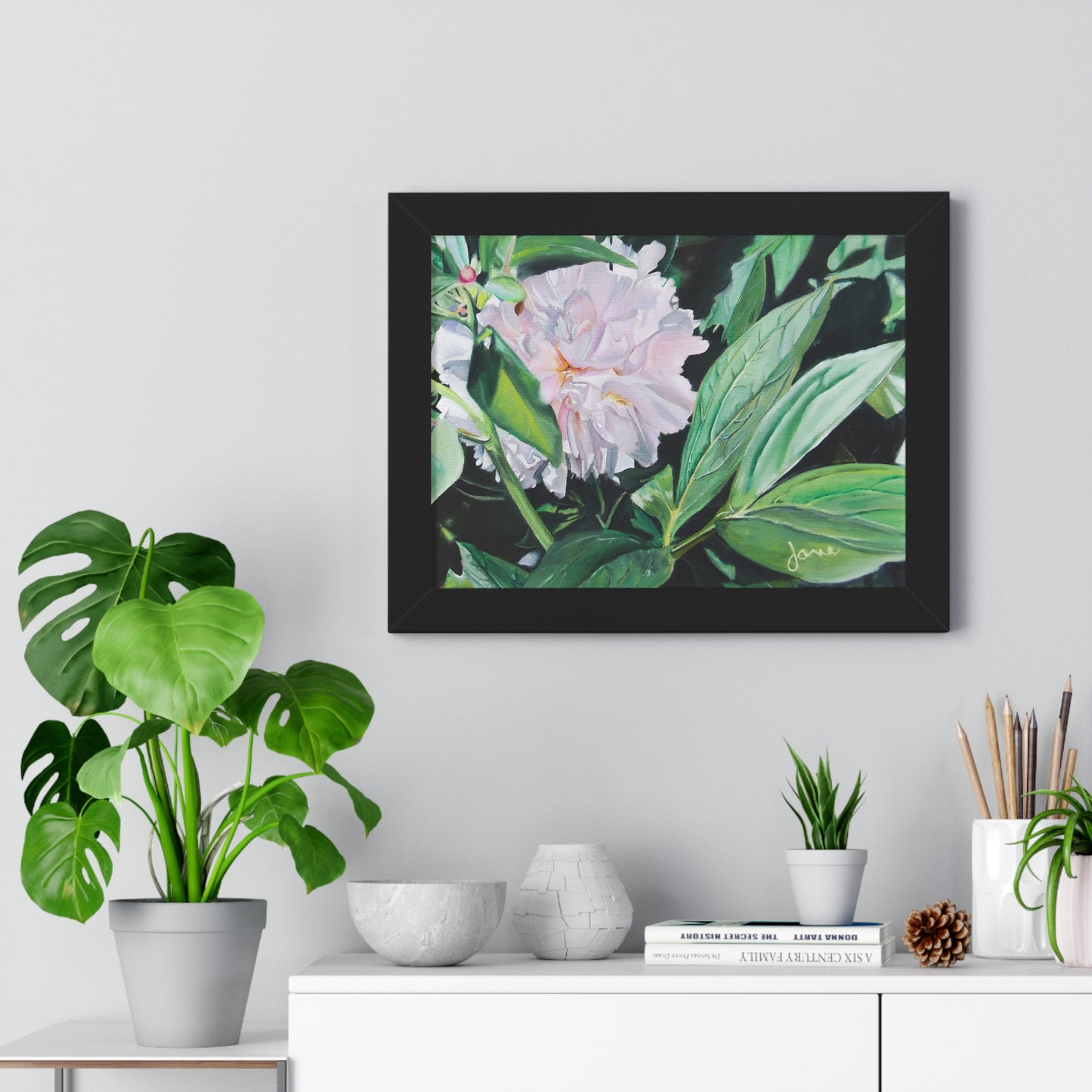 Premium Matte Print--Framed, Shy Peone by Jane Autry