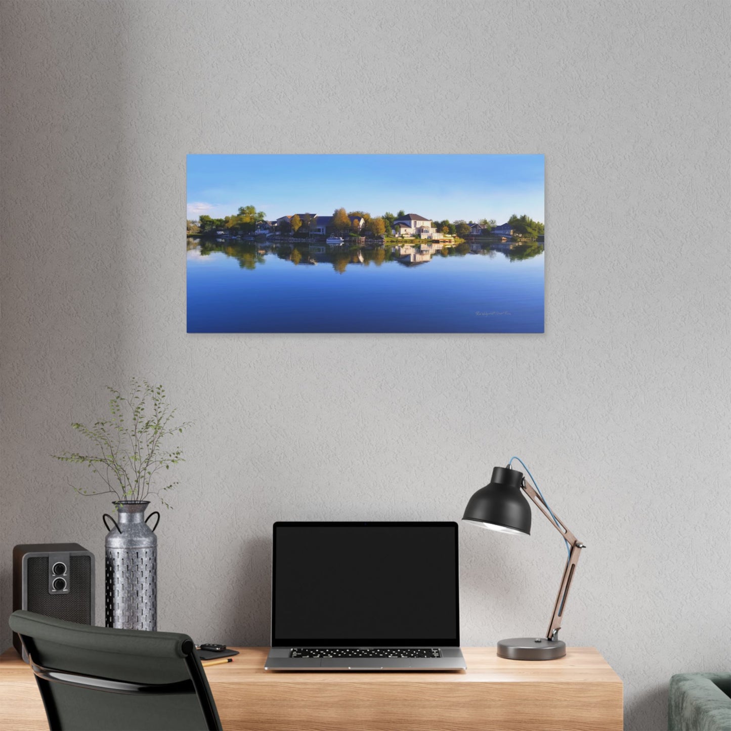 Classic Stretched Canvas, Blue Sky Reflection on Stansbury Lake, by Rod Walgamott