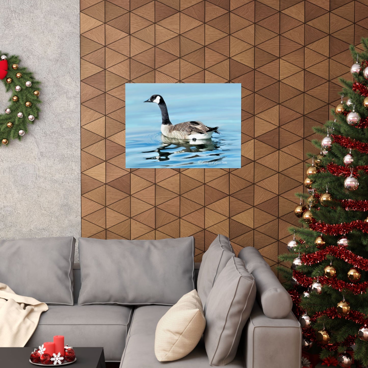 Premium Matte Print, Canada Goose on Stansbury Lake, by Rod Walgamott (Reference Photo by Lyman Condie)