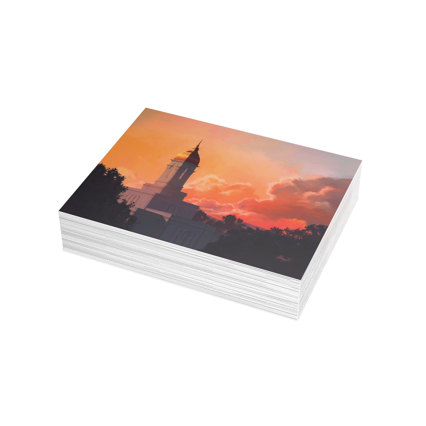 Temple Card Bundle (envelopes not included) Deseret Peak Temple-Sunset