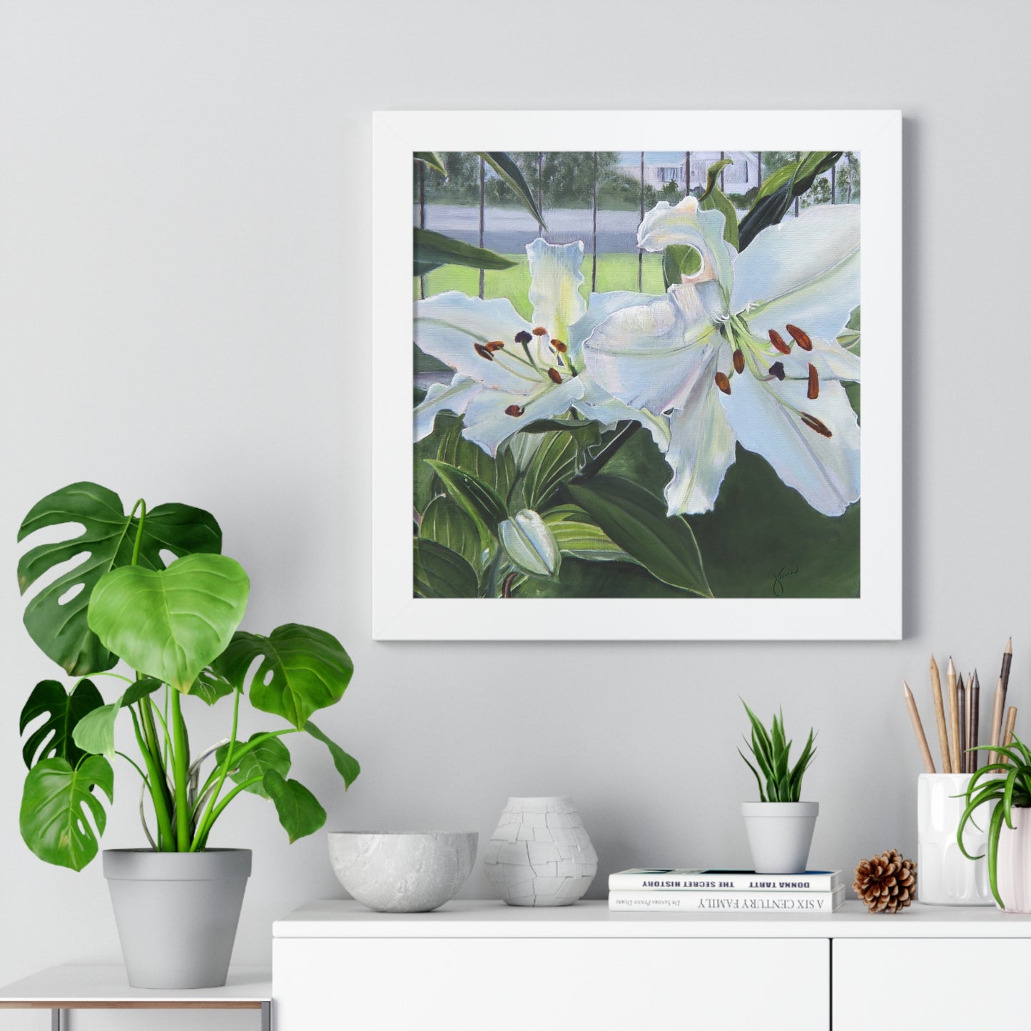 Framed Matte Print, Luscious Lilies, by Jane Autry