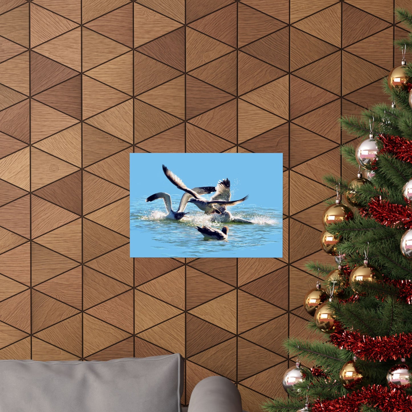 Premium Matte Print, Gull Fight on Stansbury Lake, by Rod Walgamott