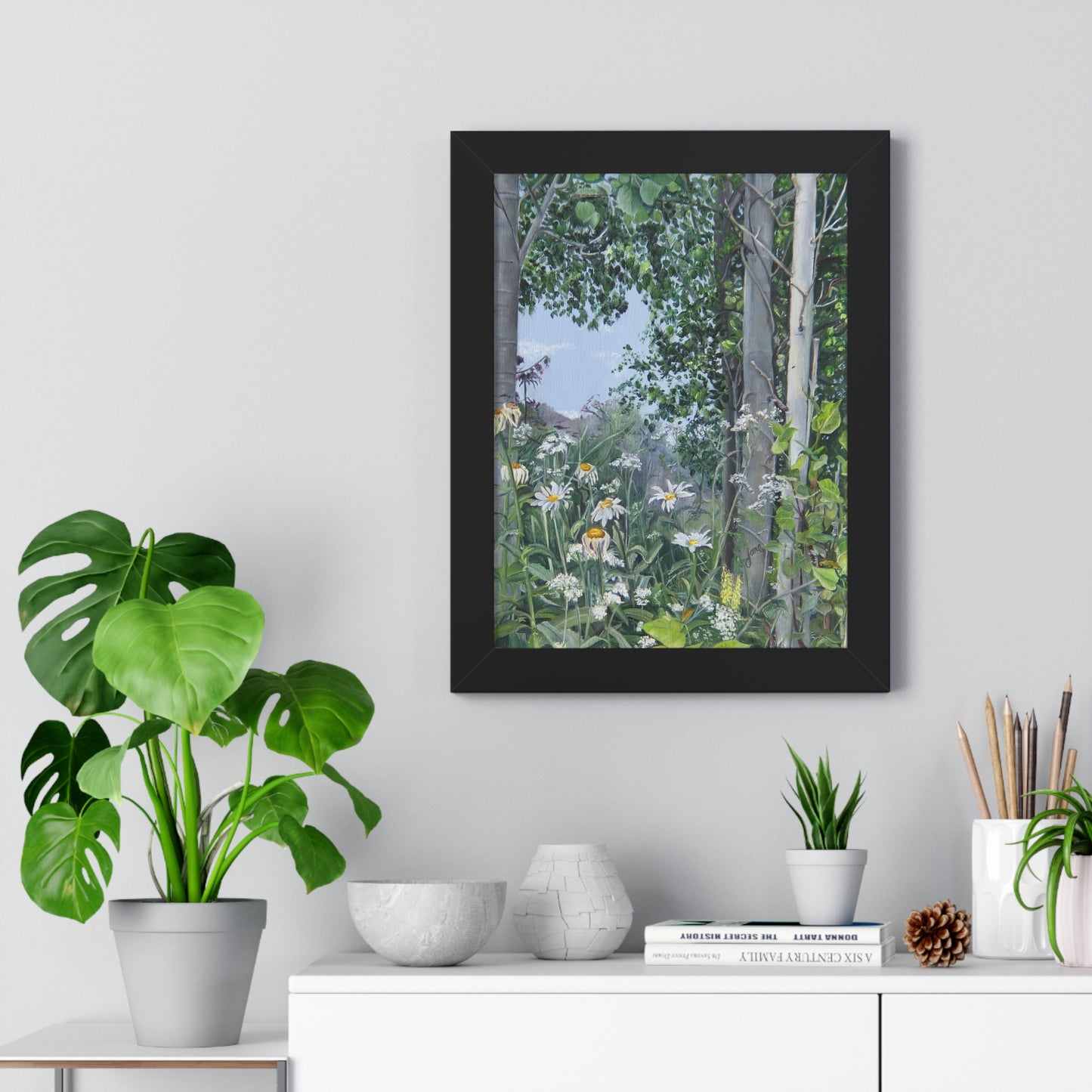 Quakies and Daisies by Jane Autry, Framed Matte Paper Print
