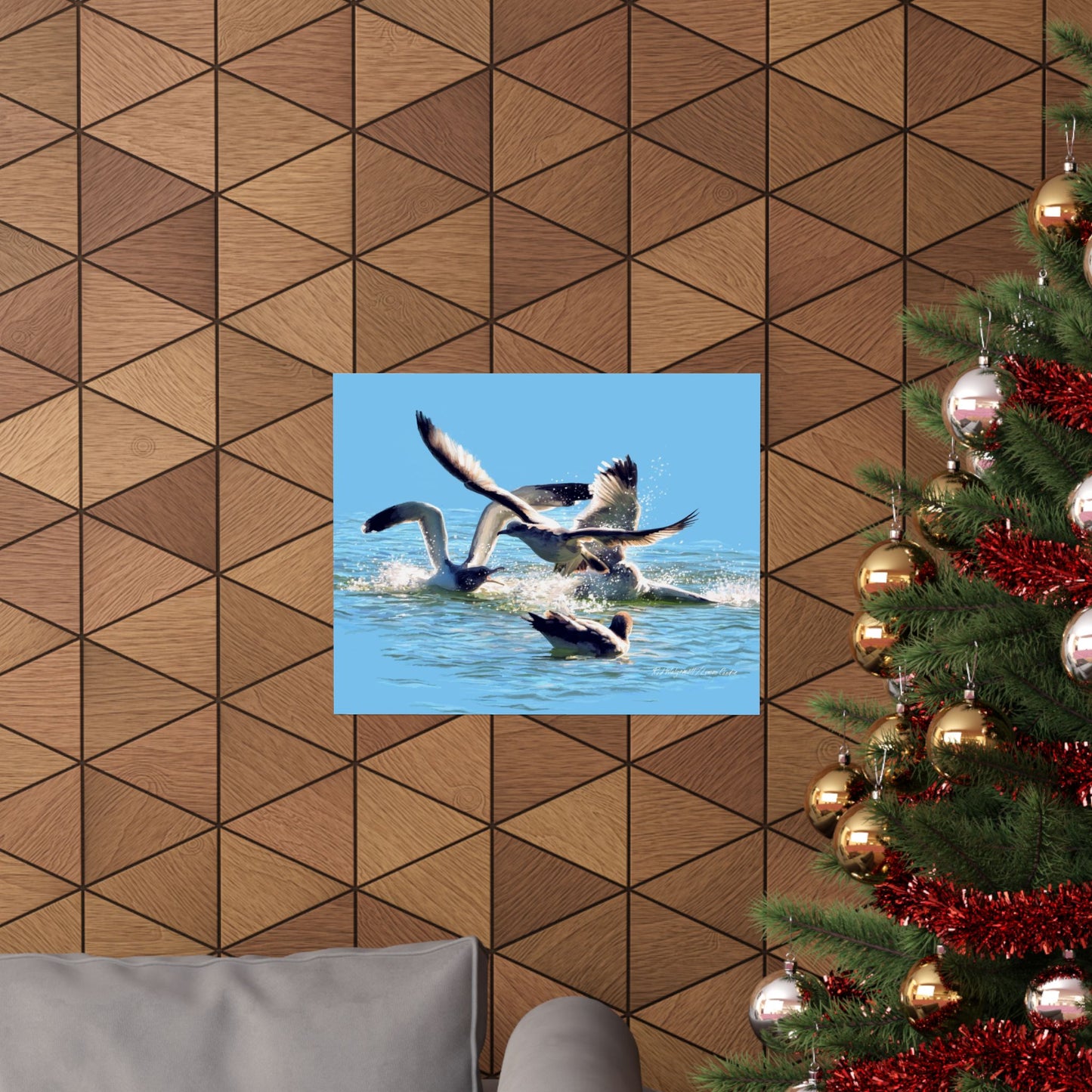 Premium Matte Print, Gull Fight on Stansbury Lake, by Rod Walgamott