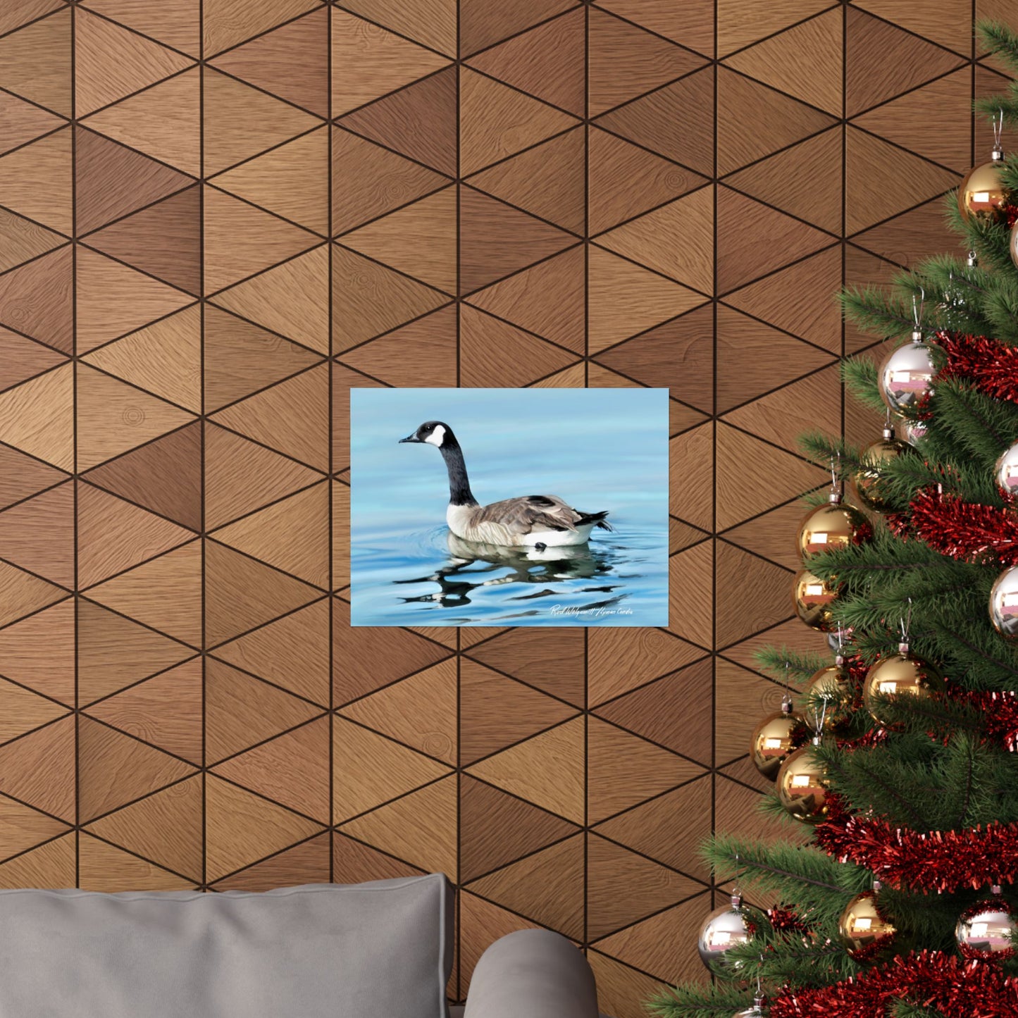 Premium Matte Print, Canada Goose on Stansbury Lake, by Rod Walgamott (Reference Photo by Lyman Condie)
