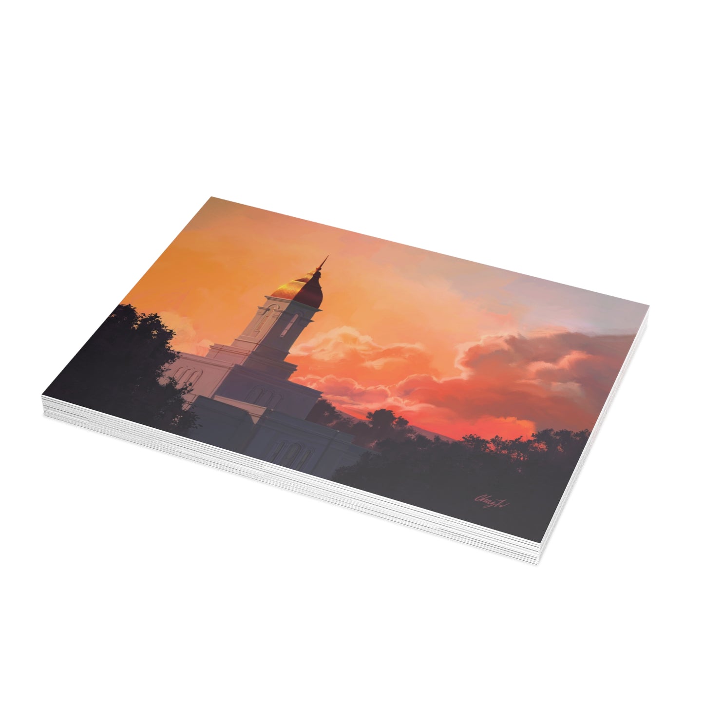 Temple Card Bundle (envelopes not included) Deseret Peak Temple-Sunset
