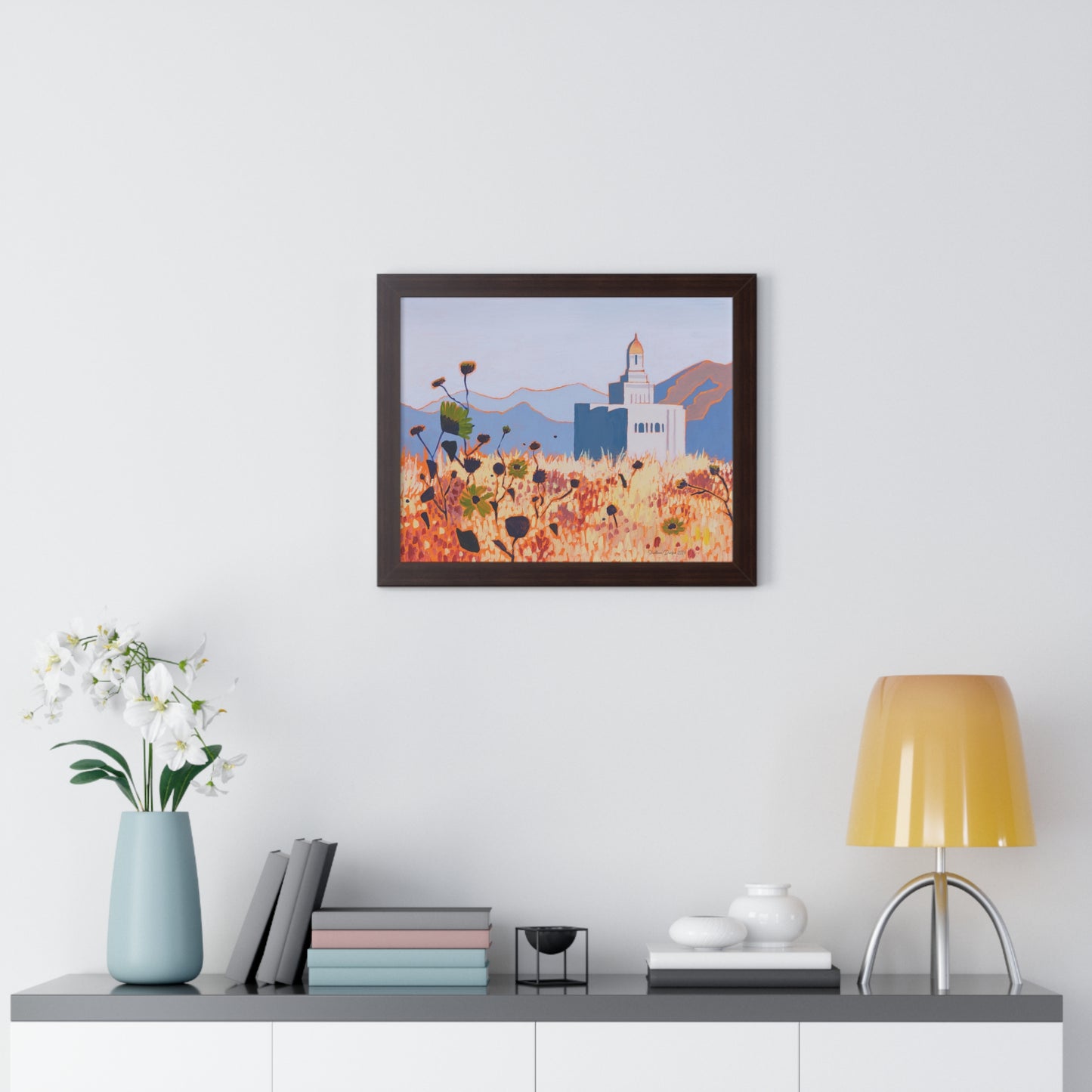 Premium Matte Print--Framed, Deseret Peak Temple by Shellece Durfee