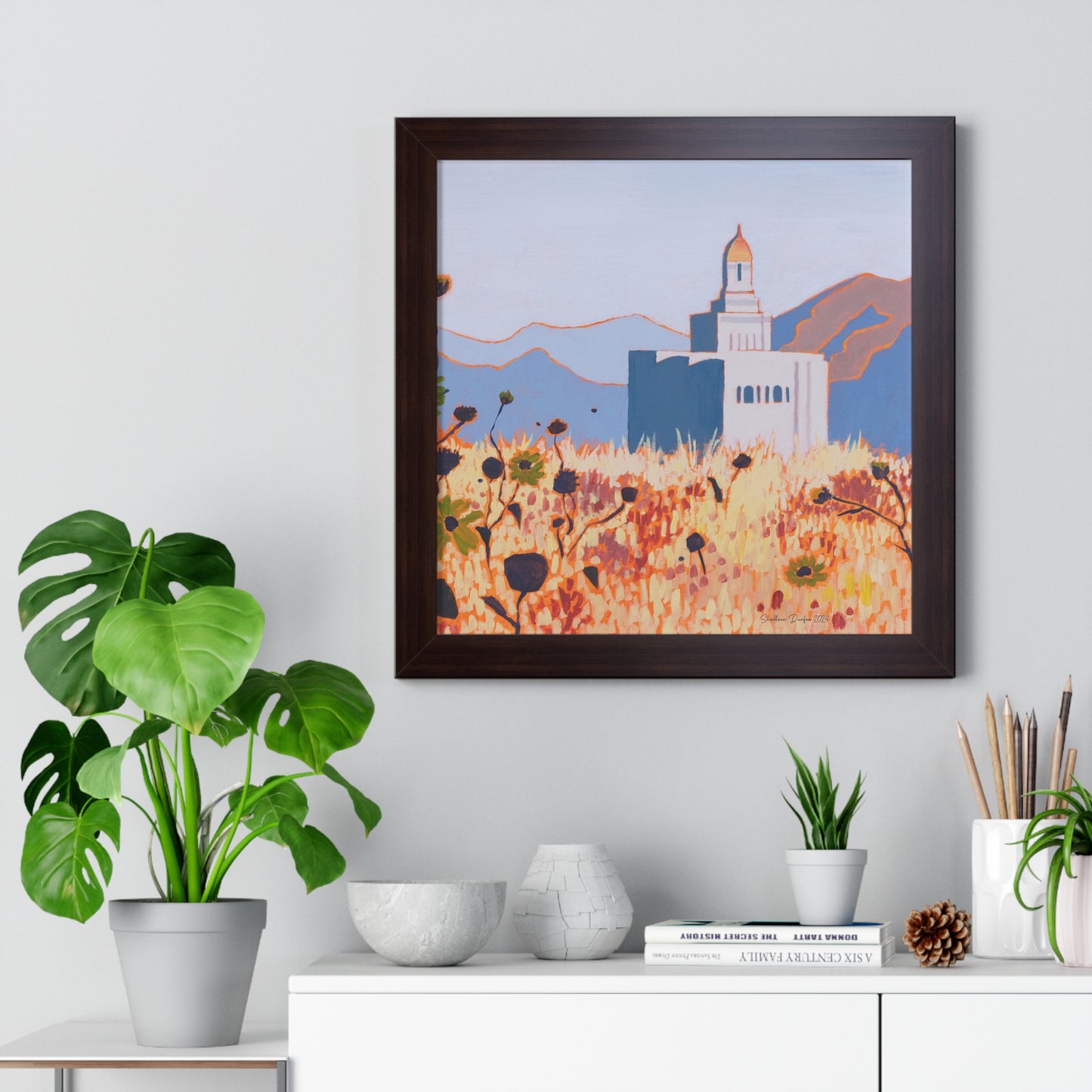 Premium Matte Print--Framed, Deseret Peak Temple by Shellece Durfee