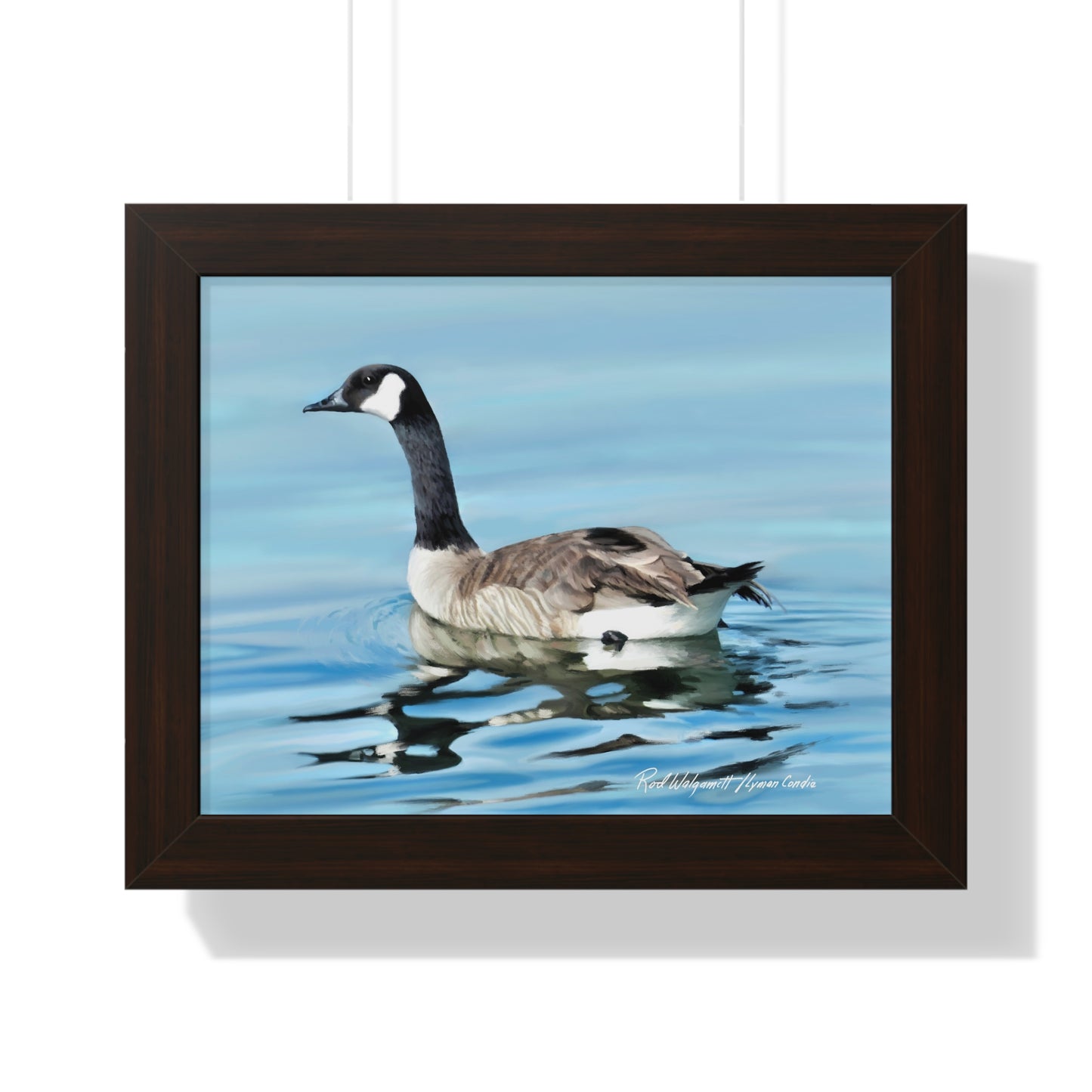 Framed Matte Print, Canada Goose on Stansbury Lake, by Rod Walgamott