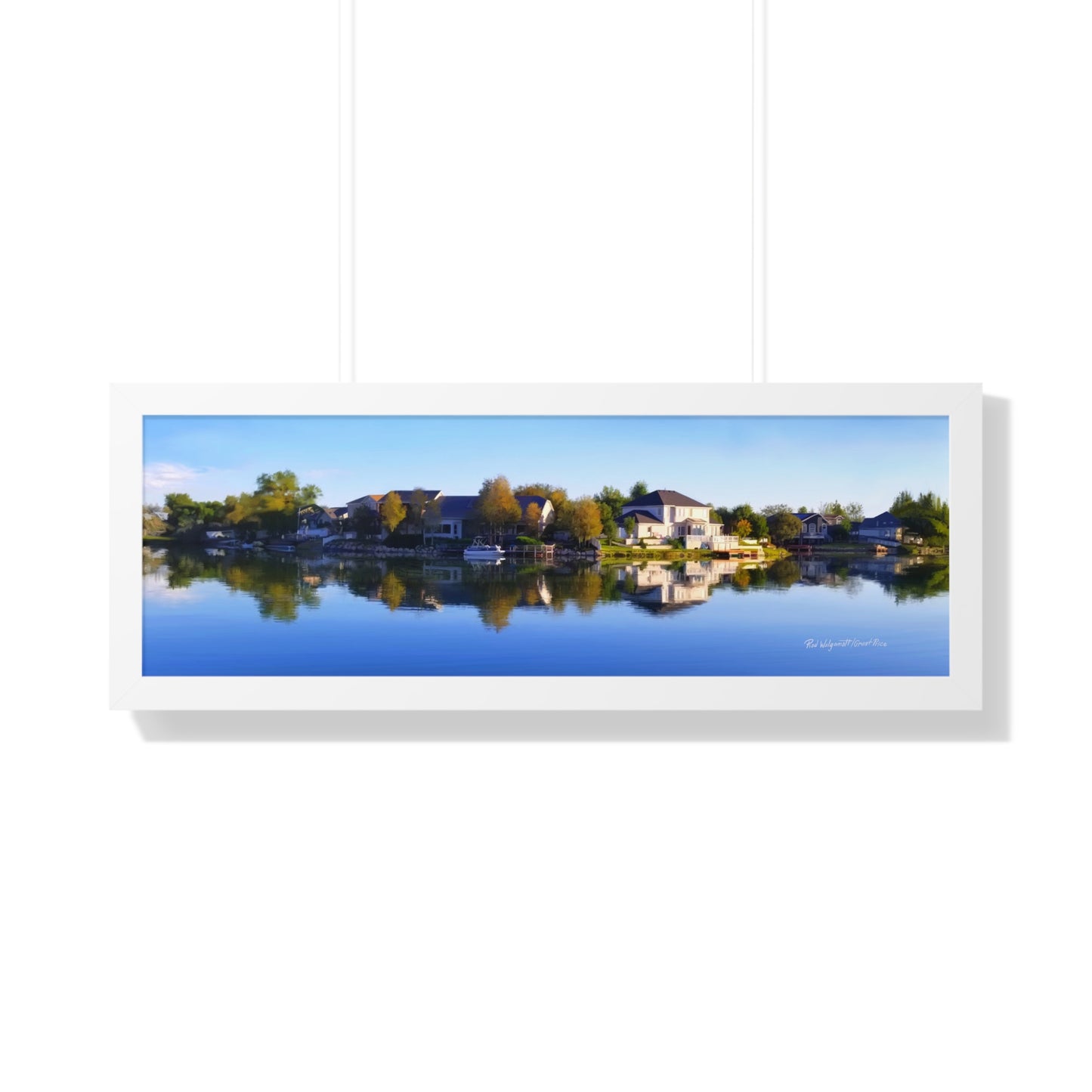 Framed Matte Print, Blue Sky Reflection on Stansbury Lake, by Rod Walgamott