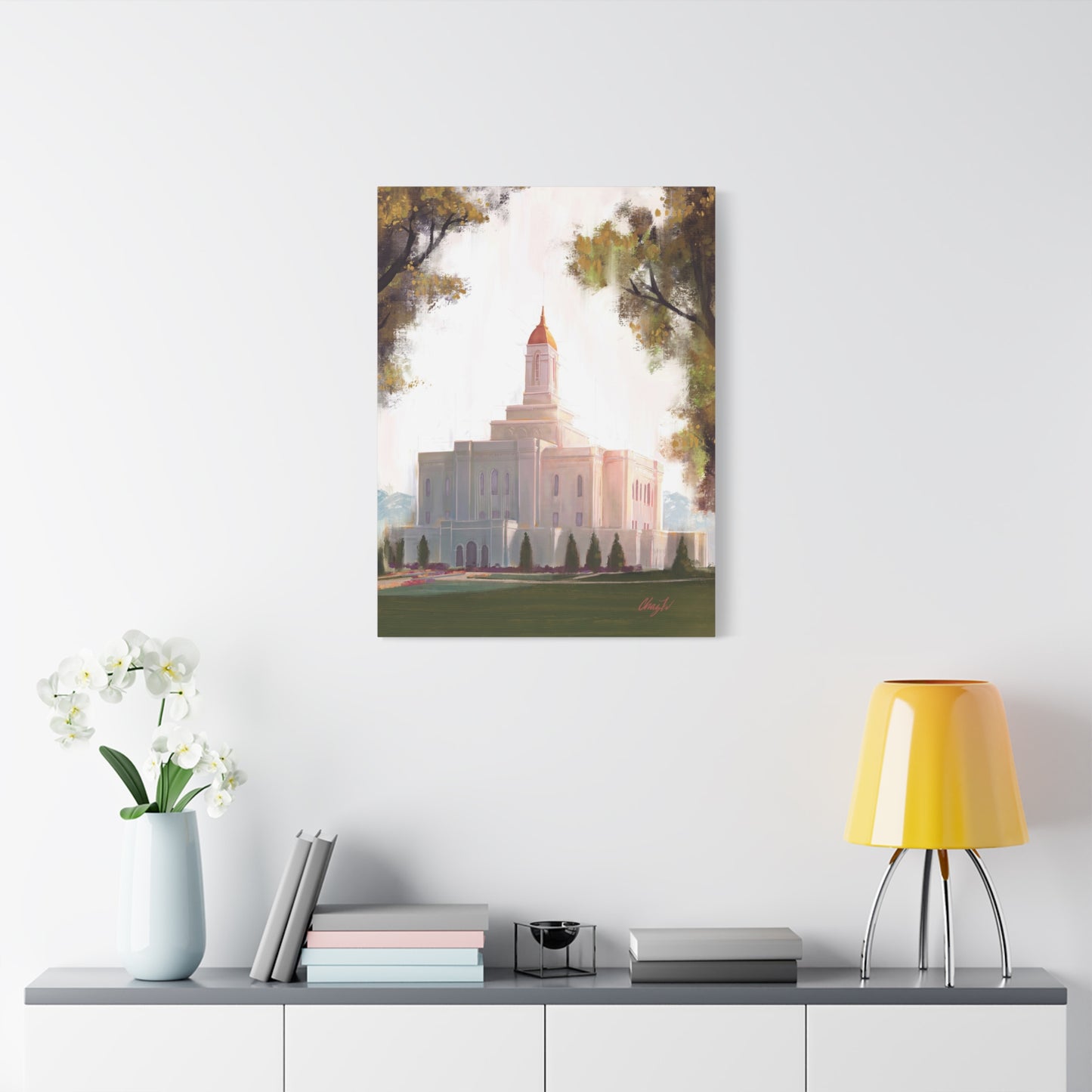 Canvas Gallery Wrap, Deseret Peak Temple-Golden, by Chaz Walgamott