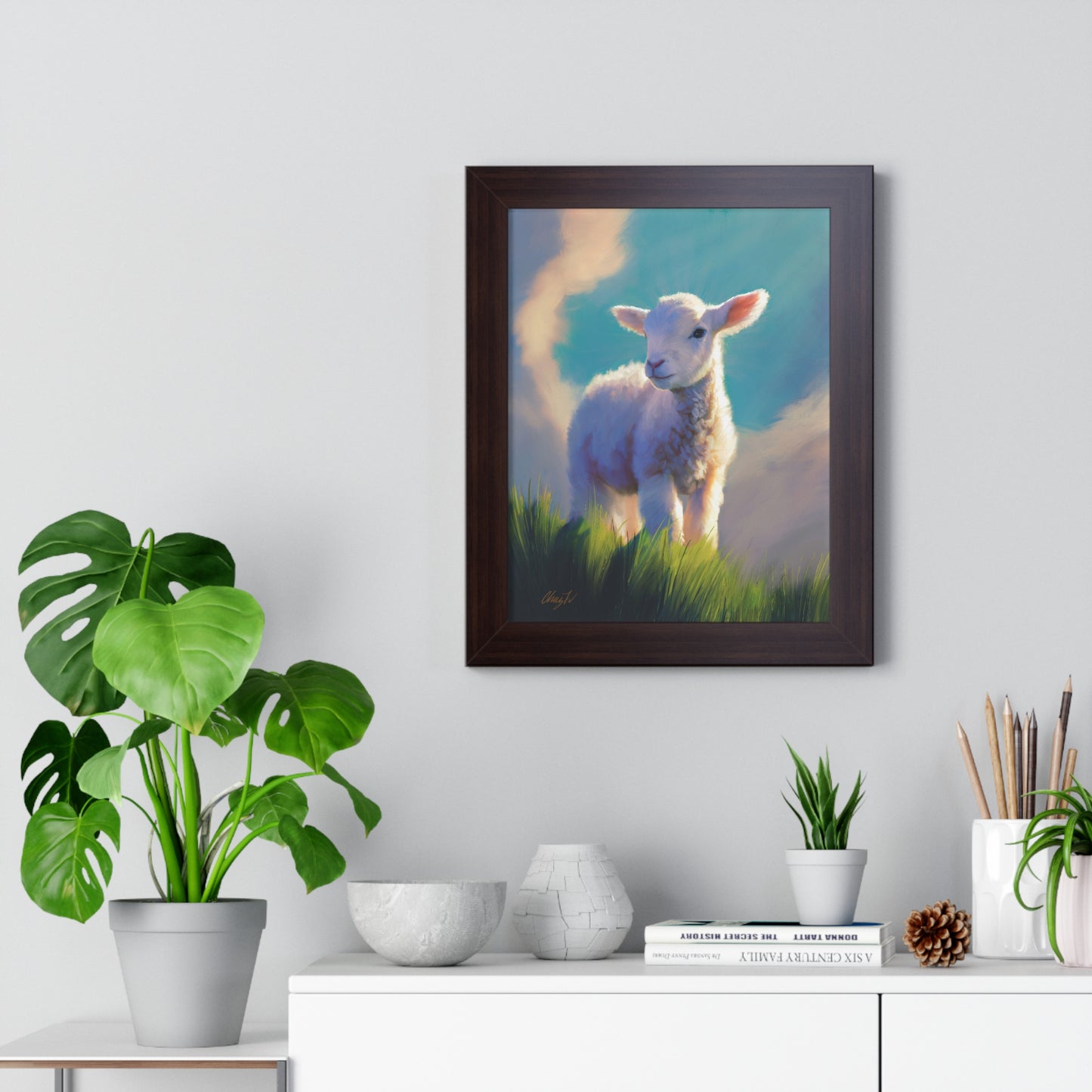 Framed Matte Print, "Without Blemish" by Chaz Walgamott